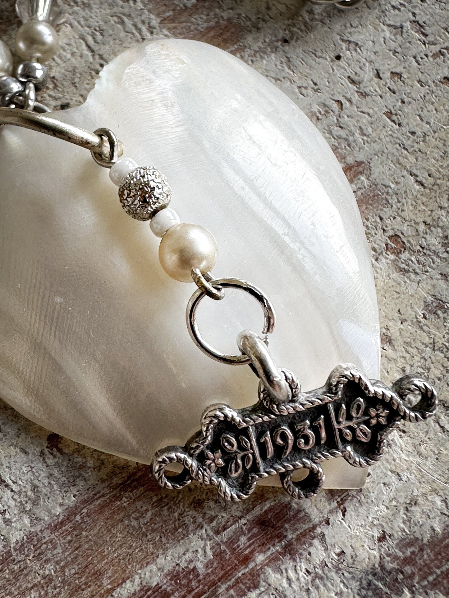 Found Object Mother of Pearl Heart Necklace by Jealous Moon Jewellery