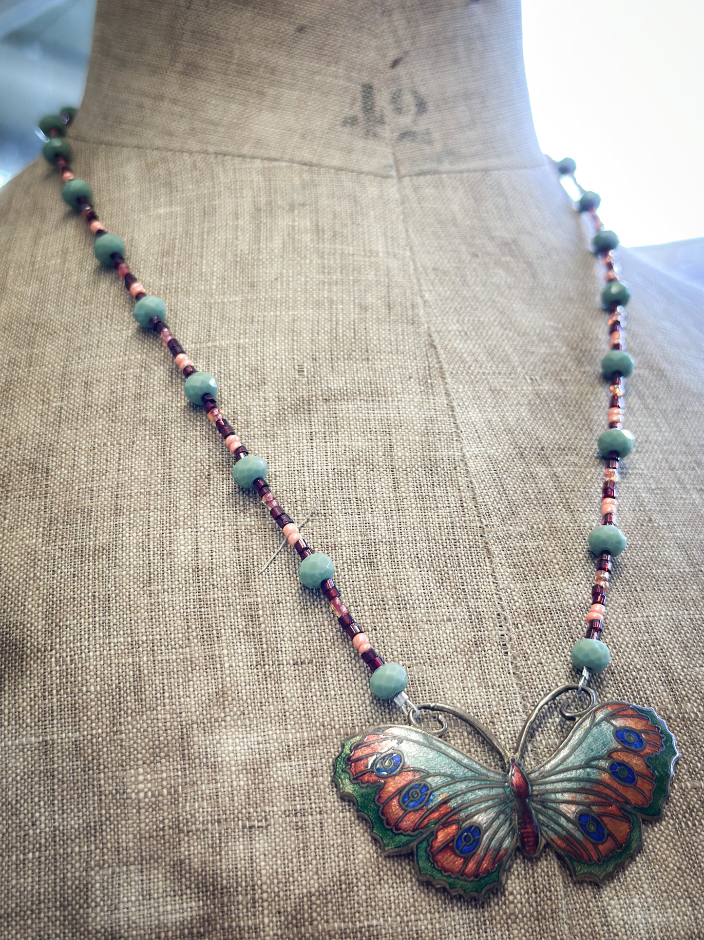 Found Object Antique Butterfly Necklace by Jealous Moon Jewellery