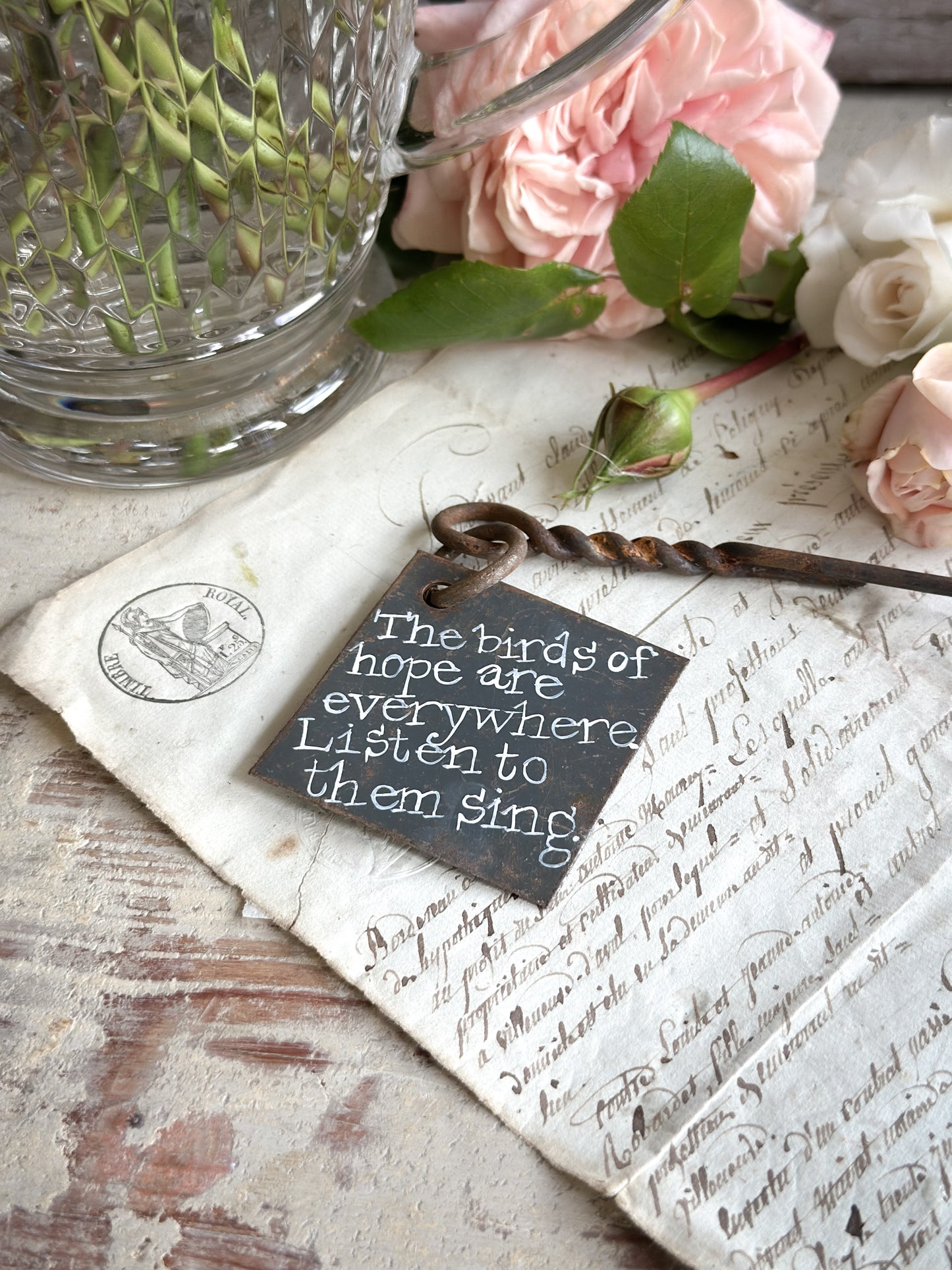 A Hand Painted French Plant Marker