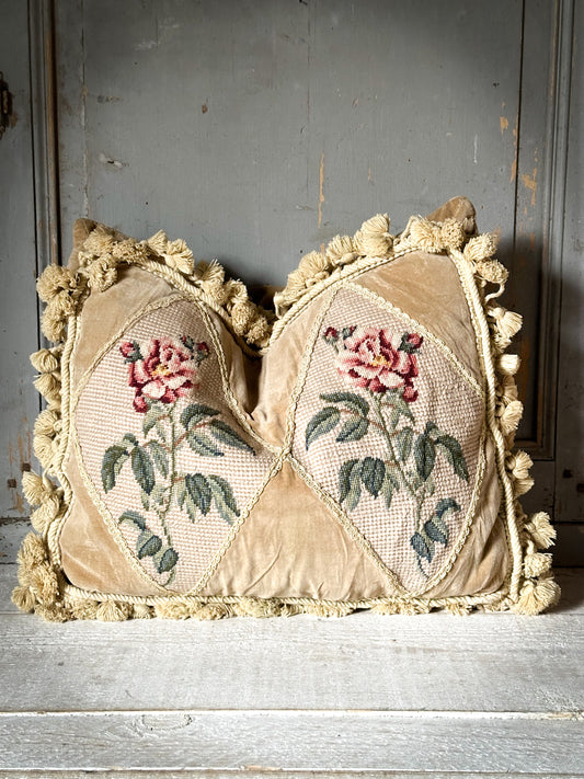 A beautiful French Aubusson style needlepoint cushion by Chelsea Textiles