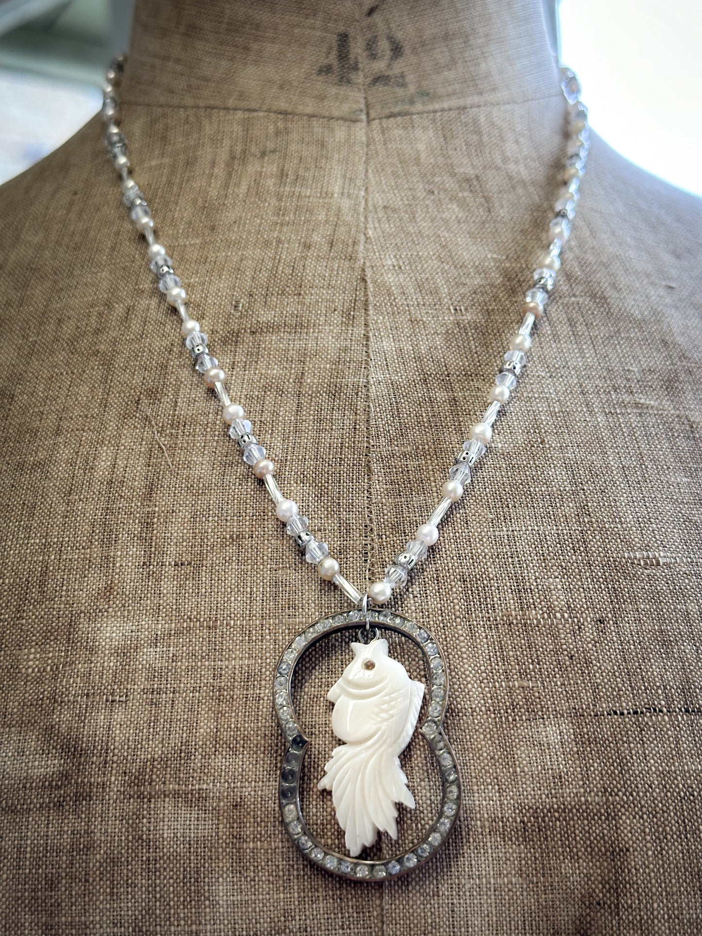 Found Object Mother of Pearl Heart Necklace by Jealous Moon Jewellery