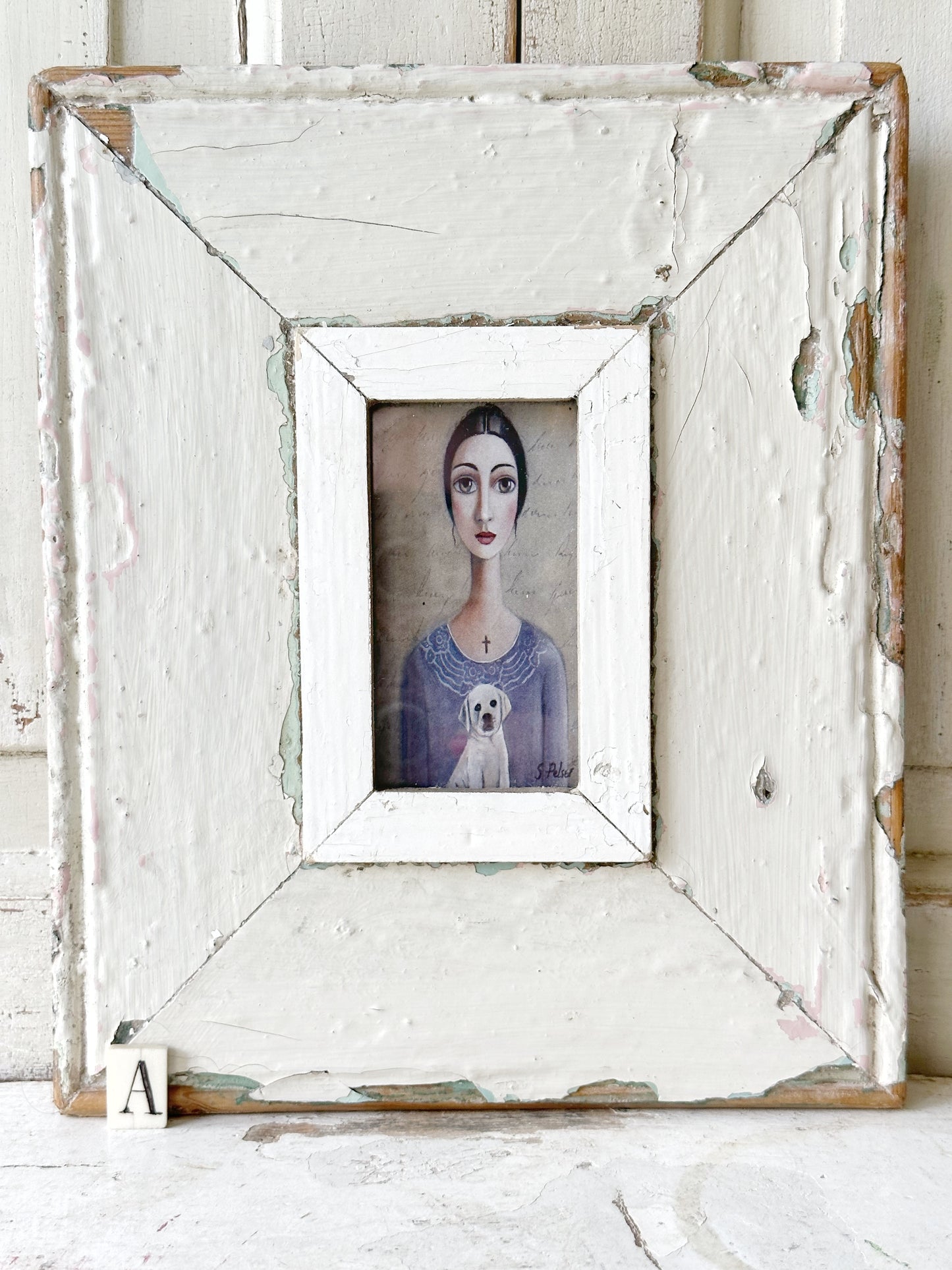 A Beautiful framed portrait of a lady by Sandra Pelser A