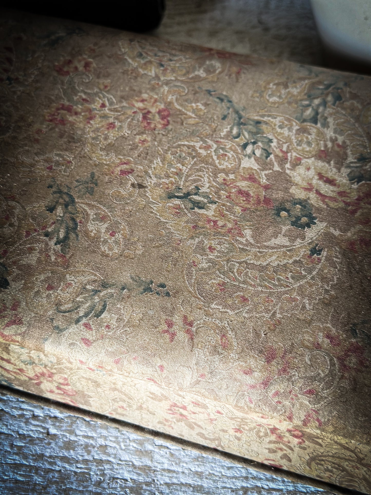 A Pretty French Paisley Fabric Covered Box