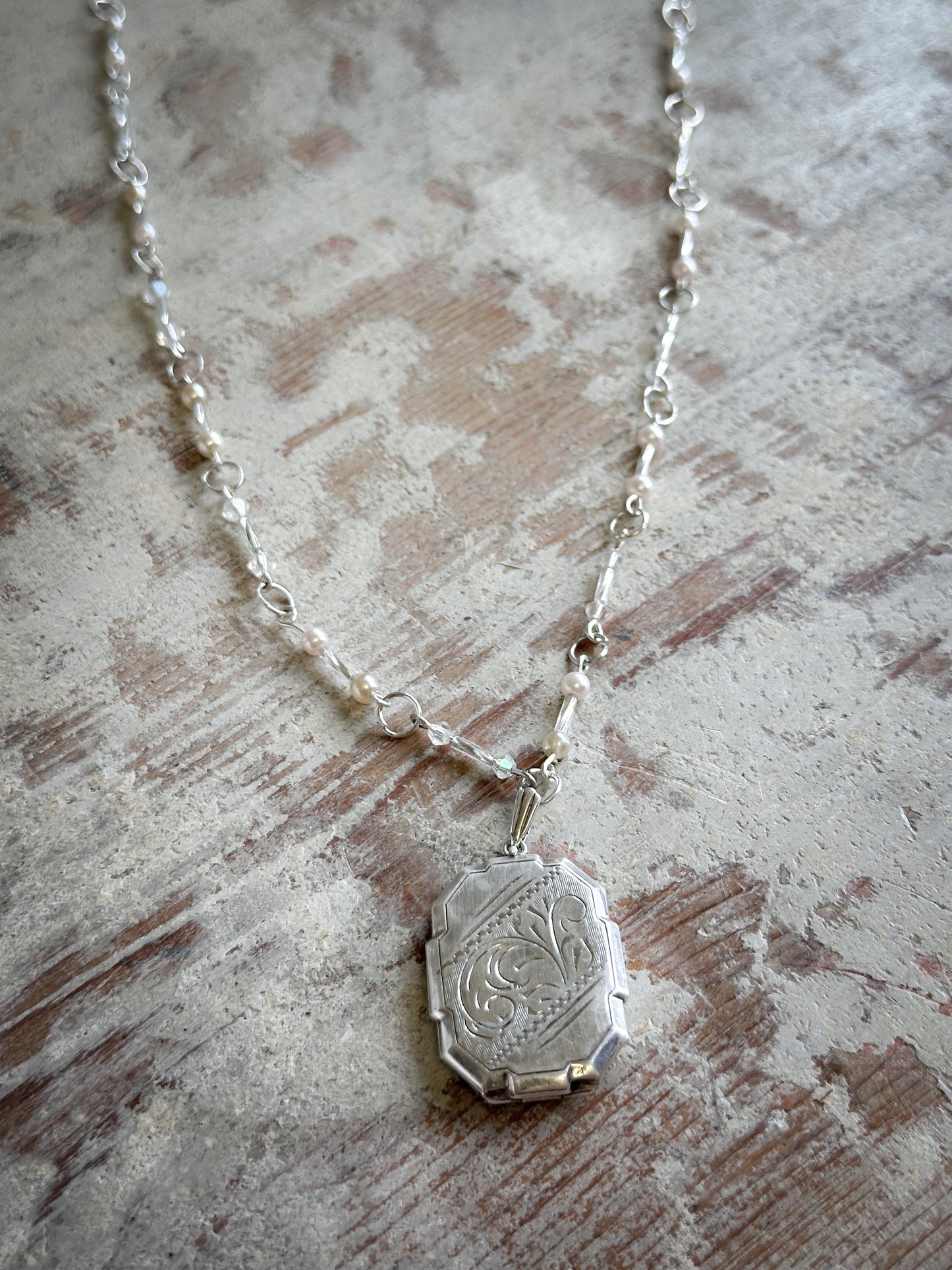 Found Object Aesthetic Movement Silver Locket Necklace by Jealous Moon Jewellery