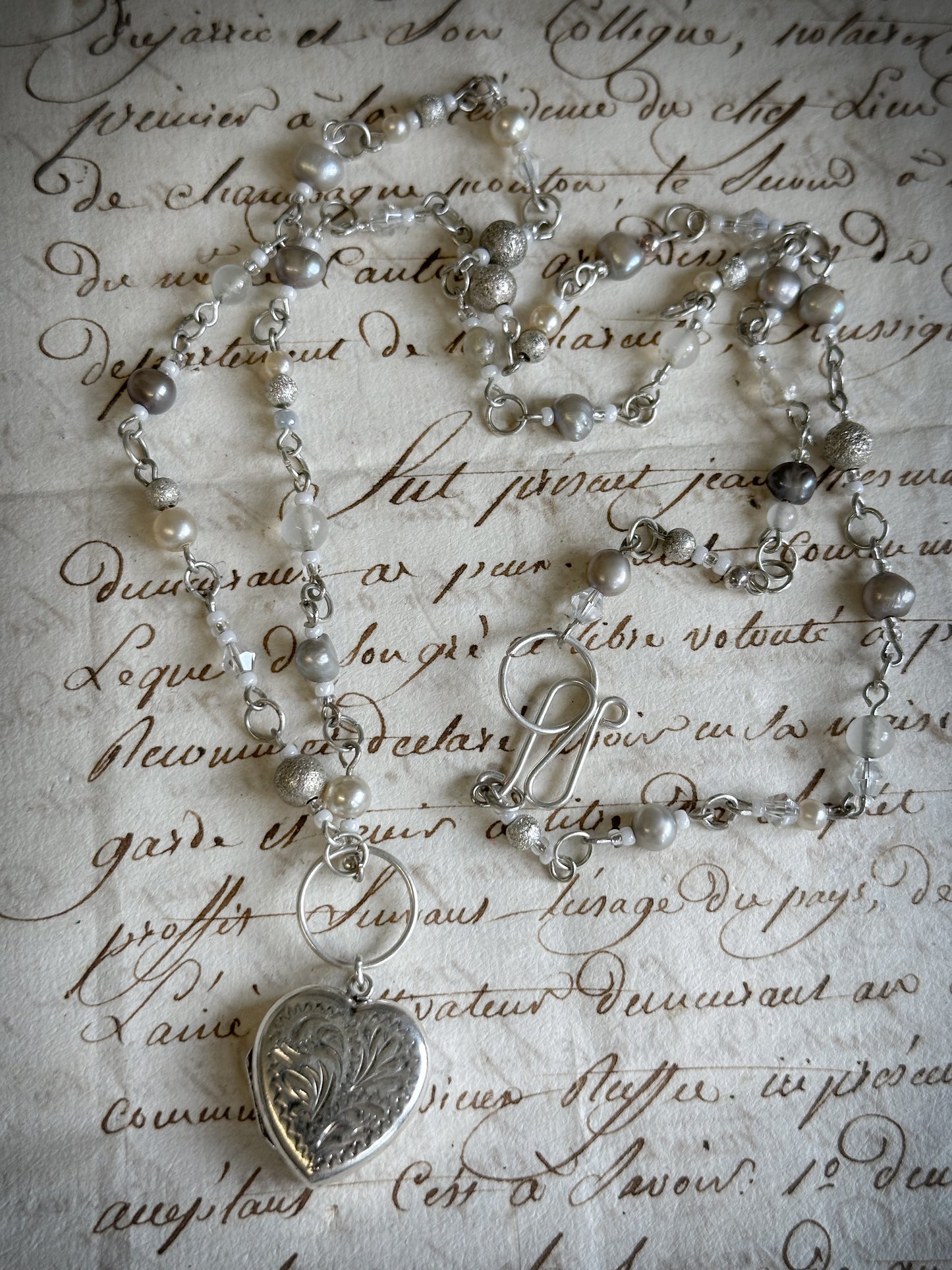 Found Object Vintage Silver Heart Locket Necklace by Jealous Moon Jewellery