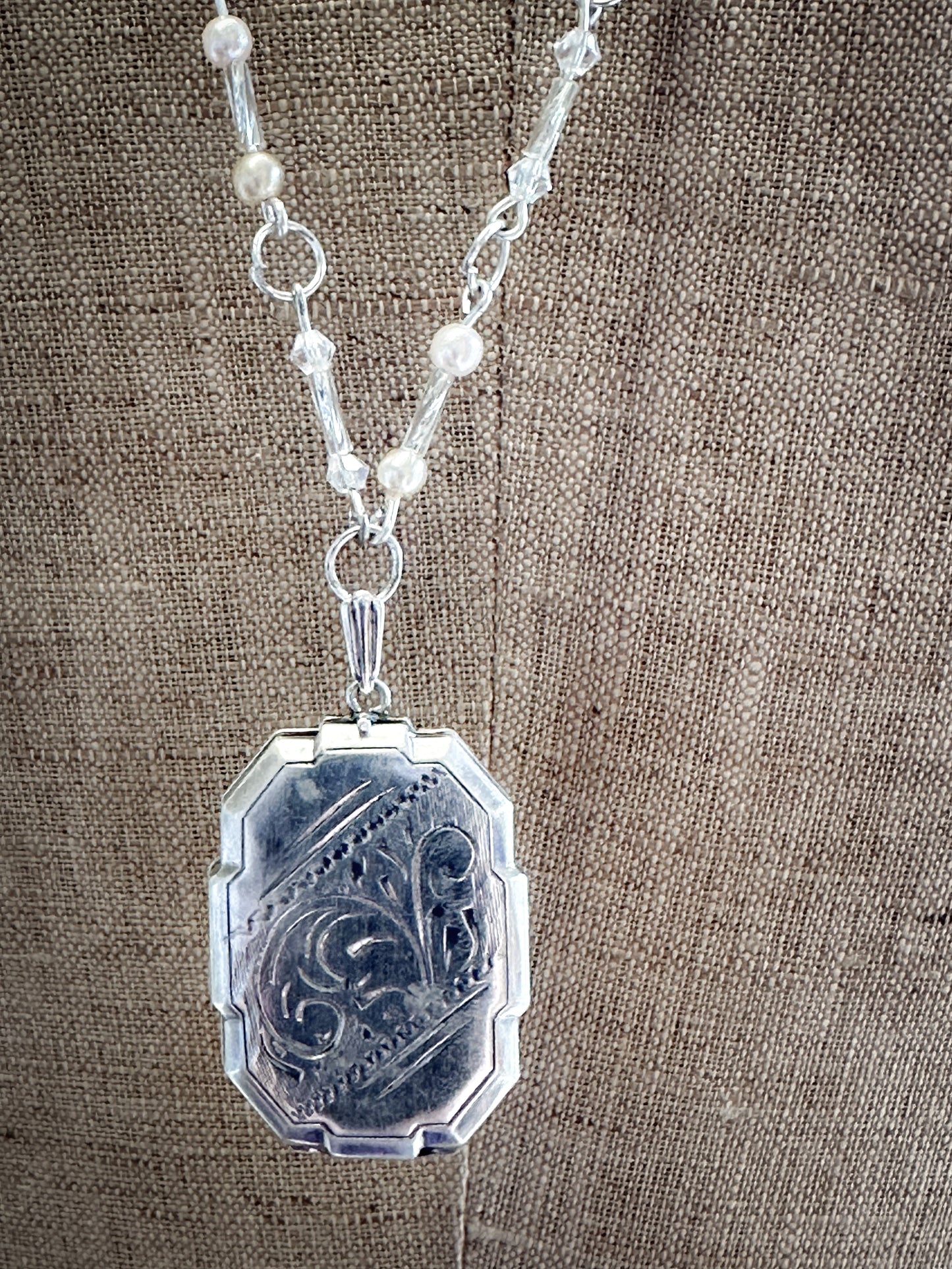 Found Object Aesthetic Movement Silver Locket Necklace by Jealous Moon Jewellery