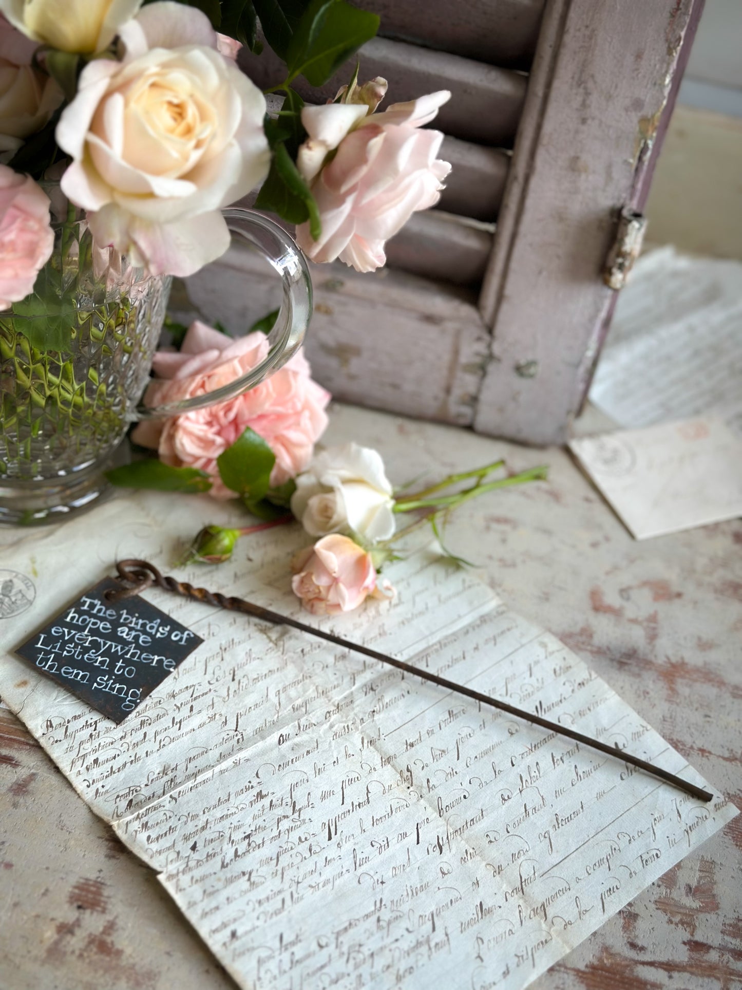A Hand Painted French Plant Marker