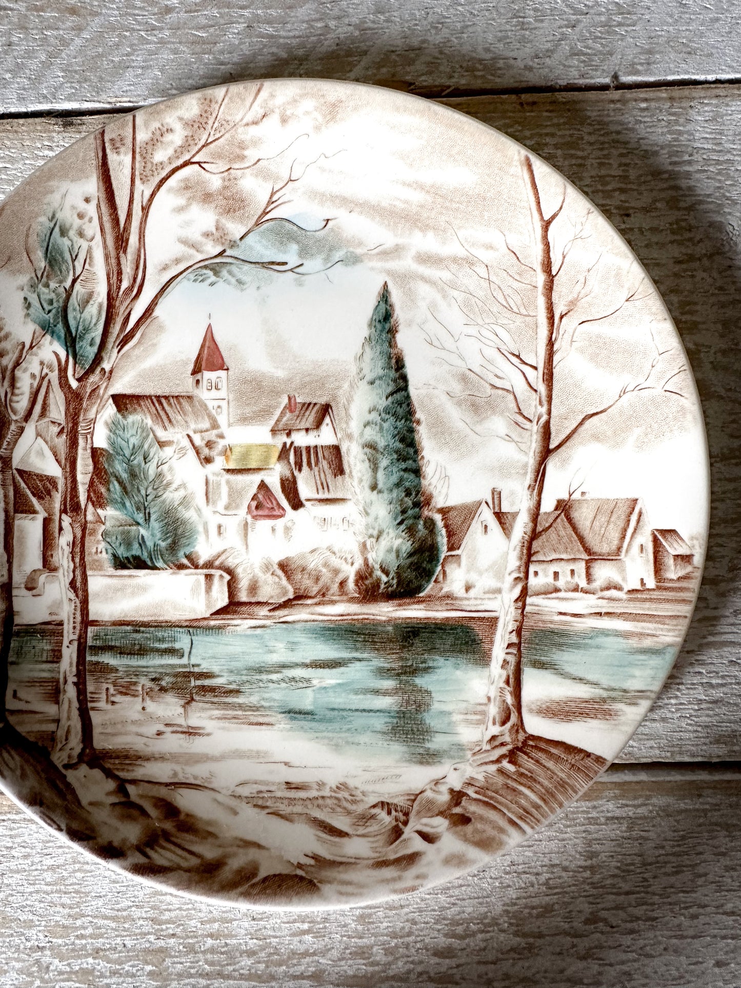 A lovely vintage plate “Dream Town” by Johnson Bros