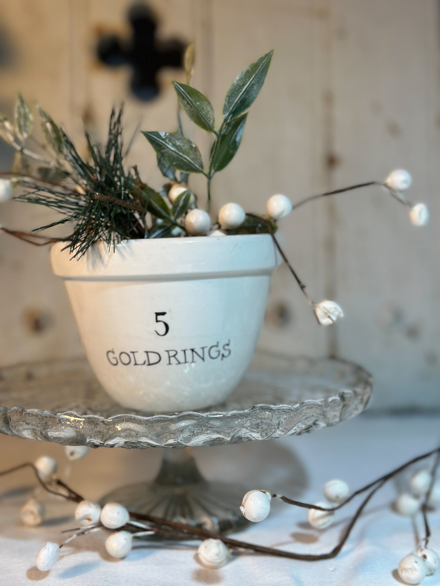 A beautiful vintage Illustrated Ironstone pudding bowl with a hand painted quote