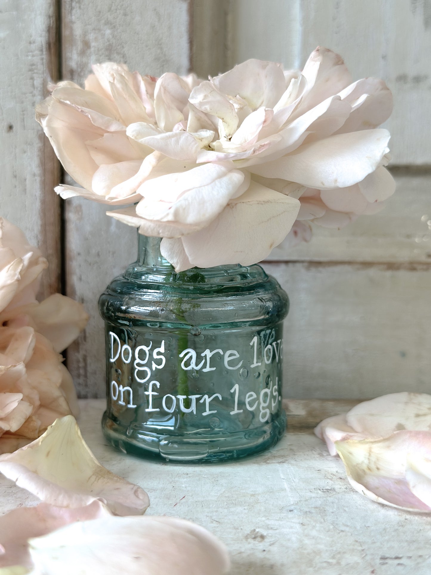 A beautiful Victorian bottle with a hand painted quote