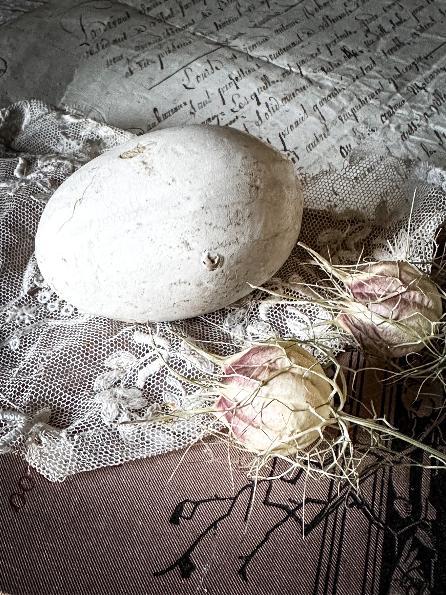Antique ceramic “Broody egg”