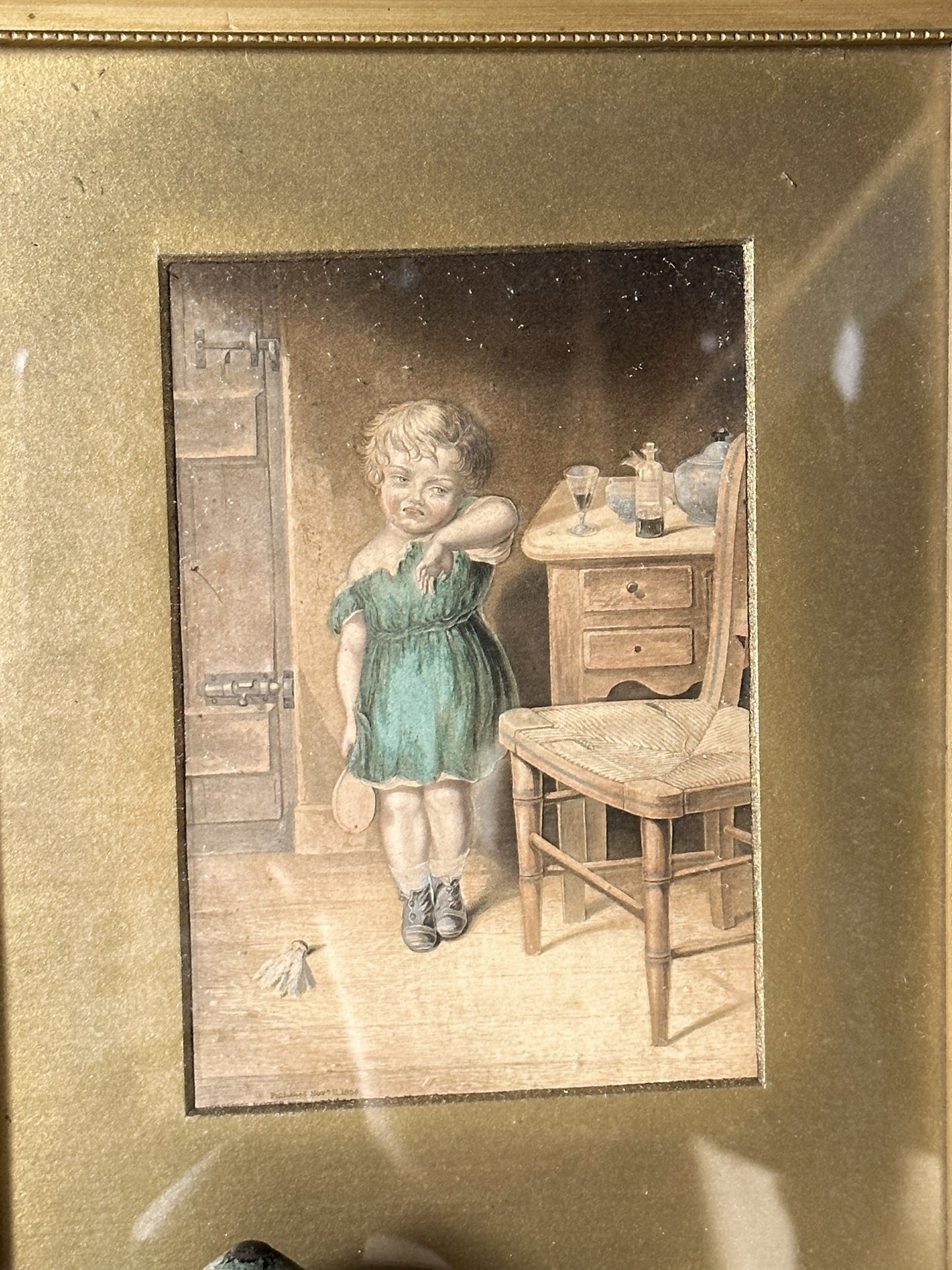 Original Victorian Framed Nursery Print
