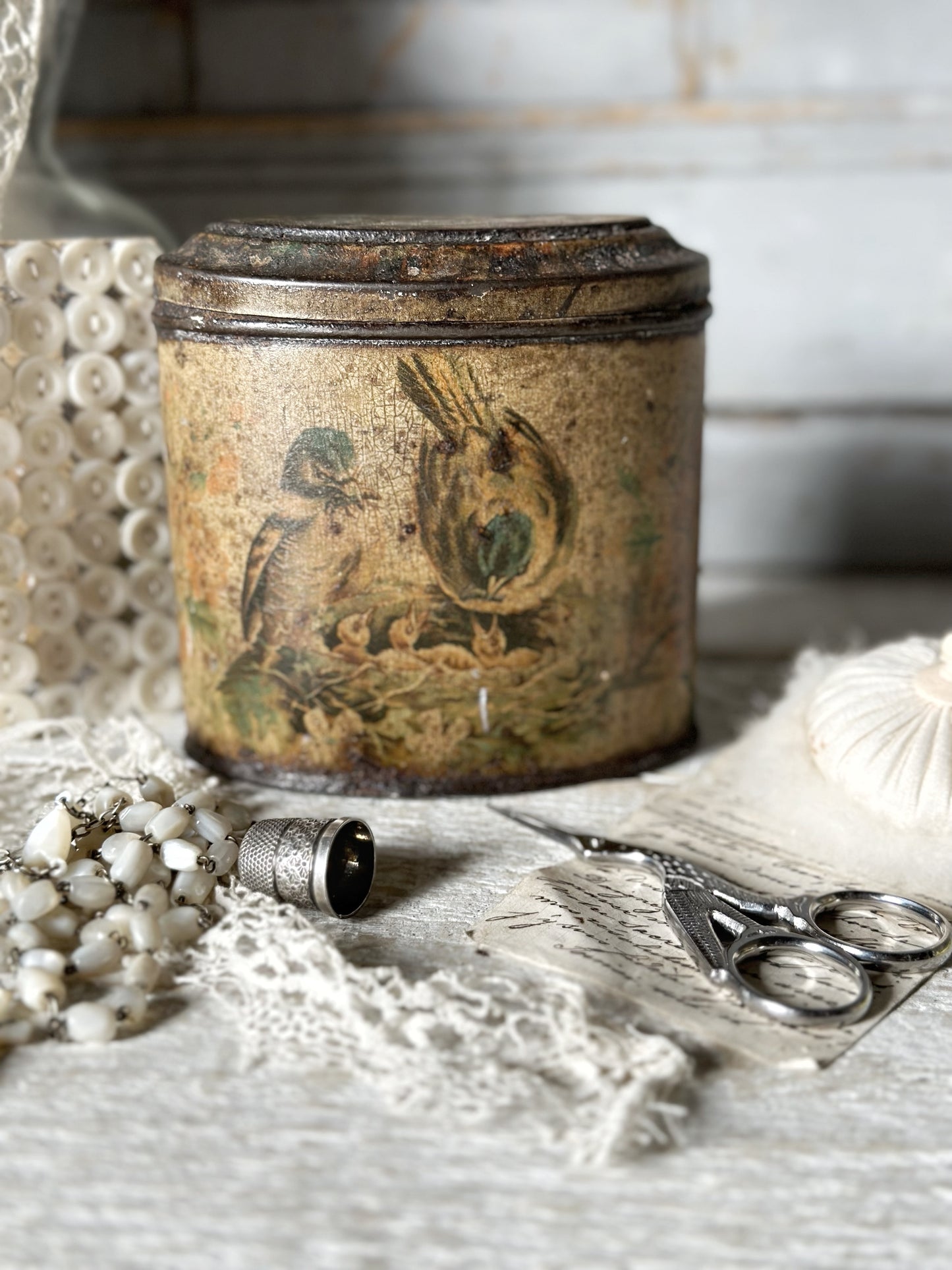 C1890S VINTAGE FARROW&CO MUSTARD MAKERS BOSTON ENGLAND SMALL OVAL MUSTARD TIN