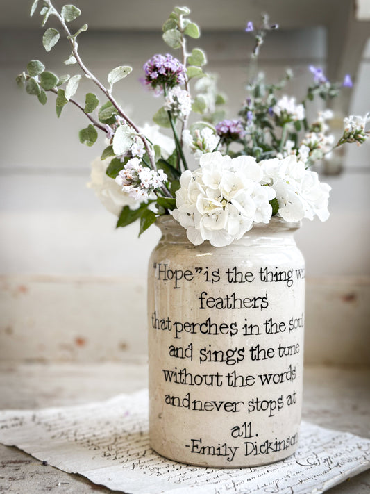 Large Hand Painted Stoneware Pot