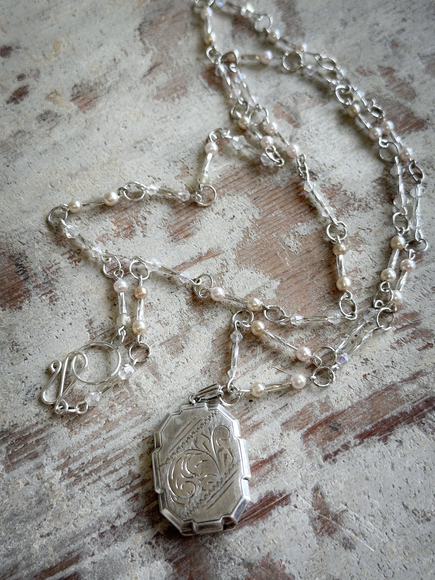 Found Object Aesthetic Movement Silver Locket Necklace by Jealous Moon Jewellery