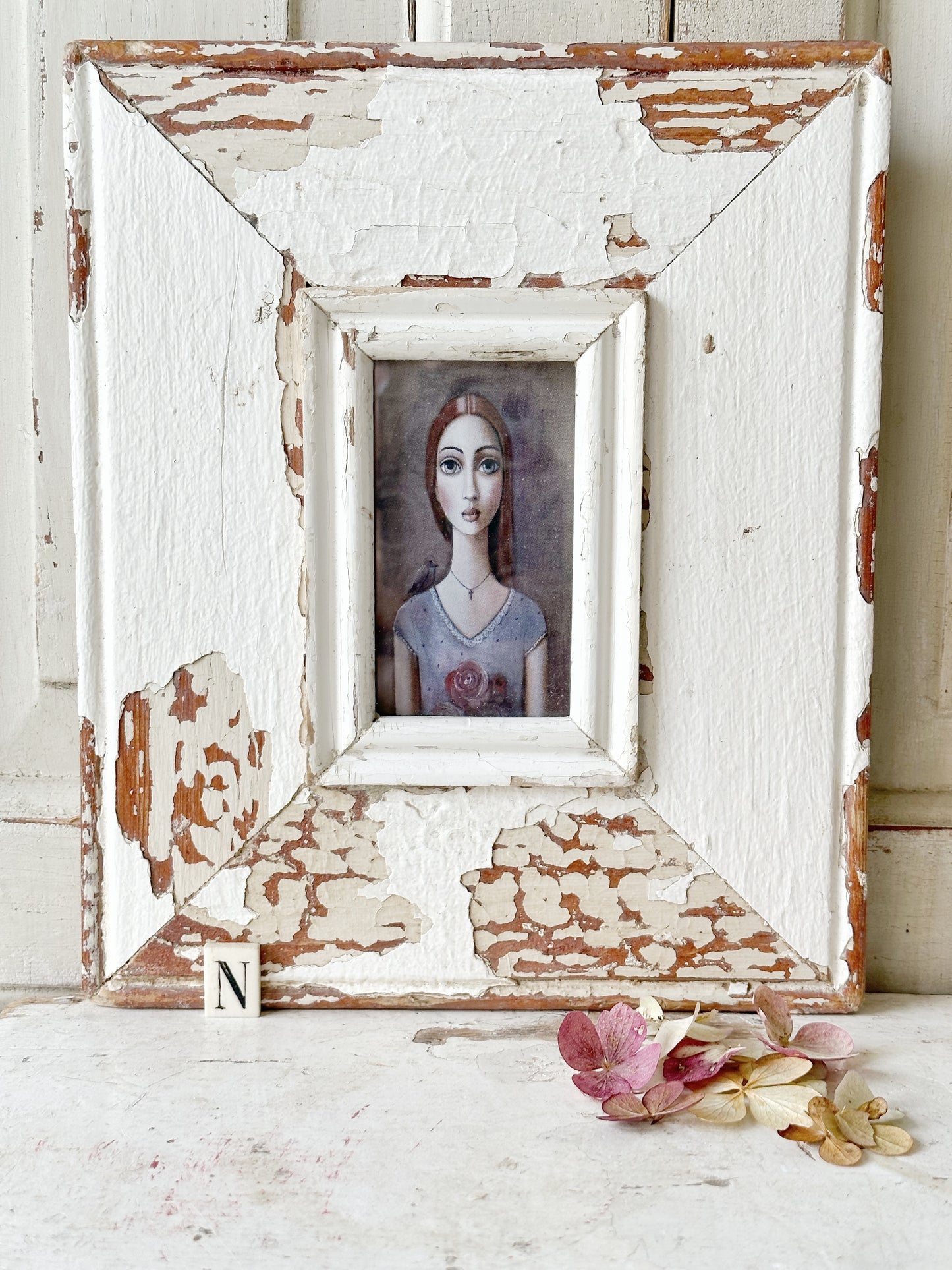 A Beautiful framed portrait of a lady by Sandra Pelser N