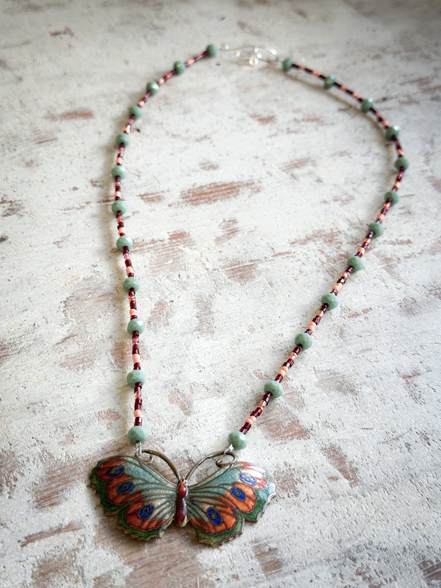 Found Object Antique Butterfly Necklace by Jealous Moon Jewellery