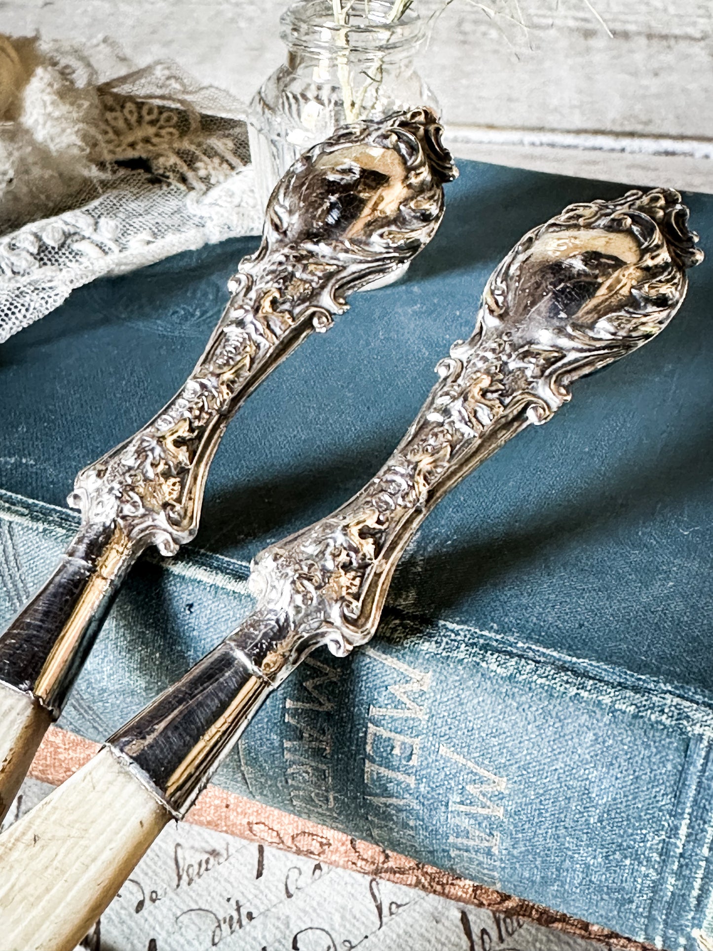 A Gorgeous pair of Hallmarked Silver and Bone Glove Stretchers