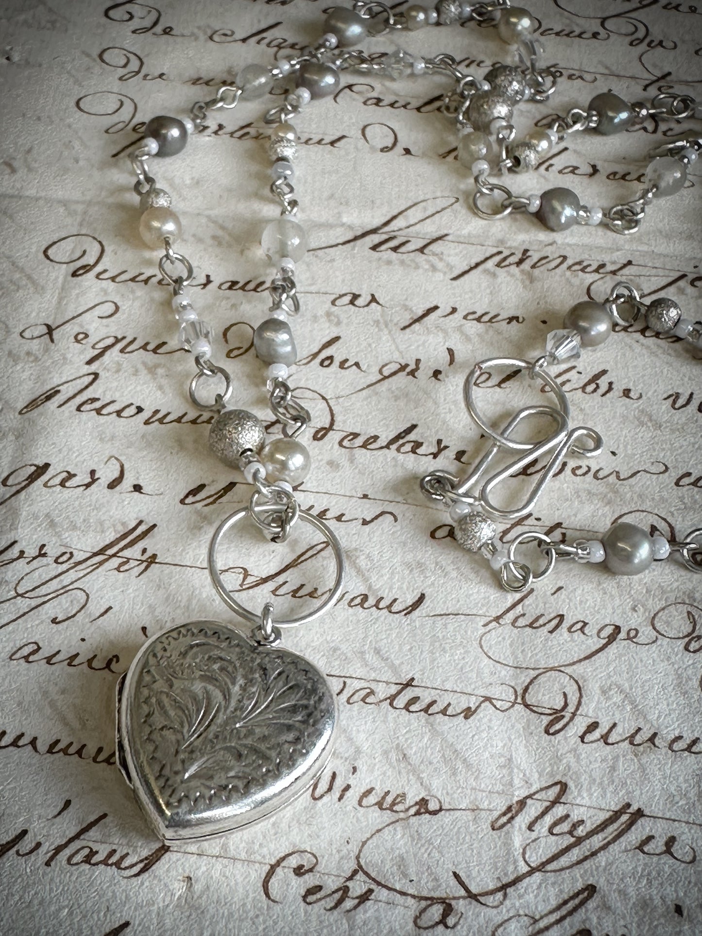 Found Object Vintage Silver Heart Locket Necklace by Jealous Moon Jewellery