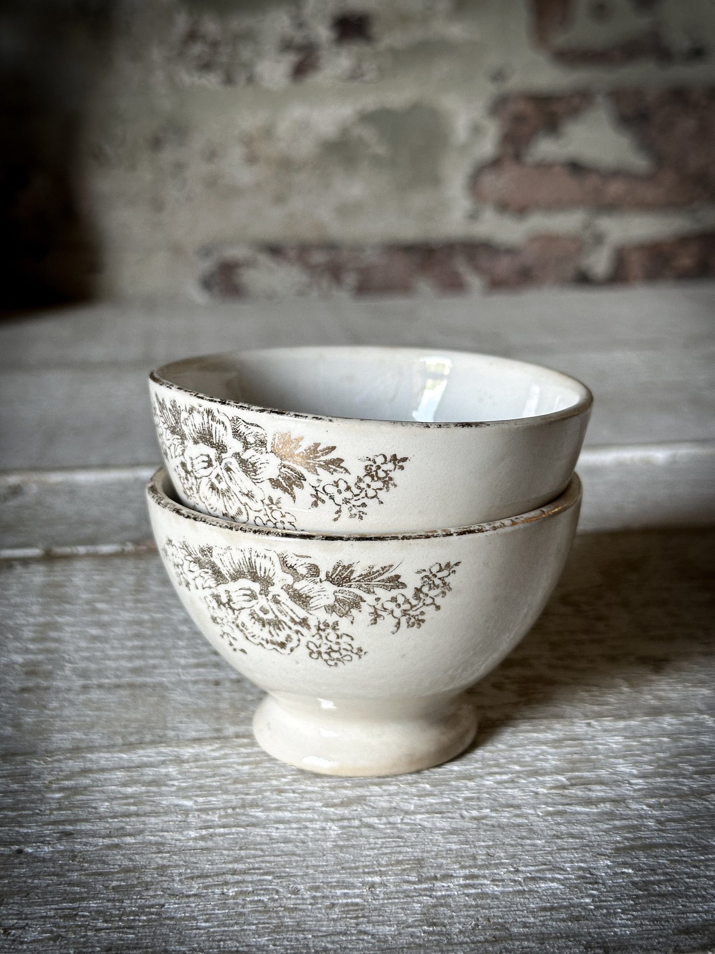 A Pair of French Mini Café au Lait Bowls