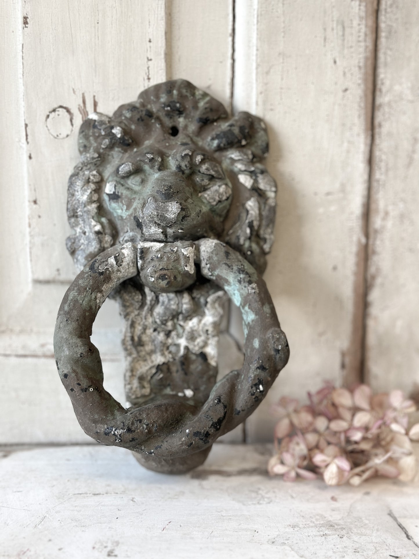 Beautiful weathered lion knocker