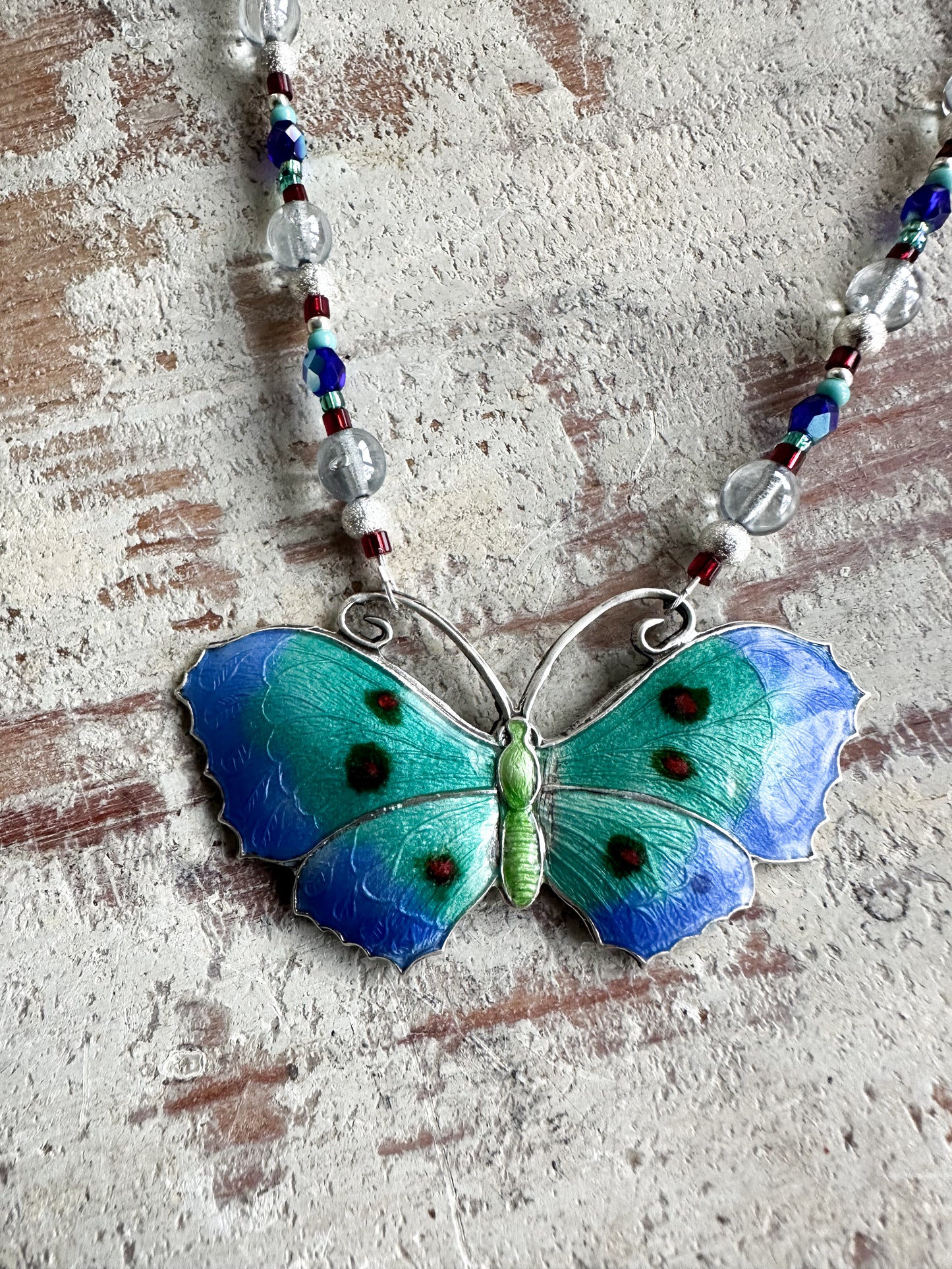 Found Object Antique Silver Butterfly Necklace by Jealous Moon Jewellery