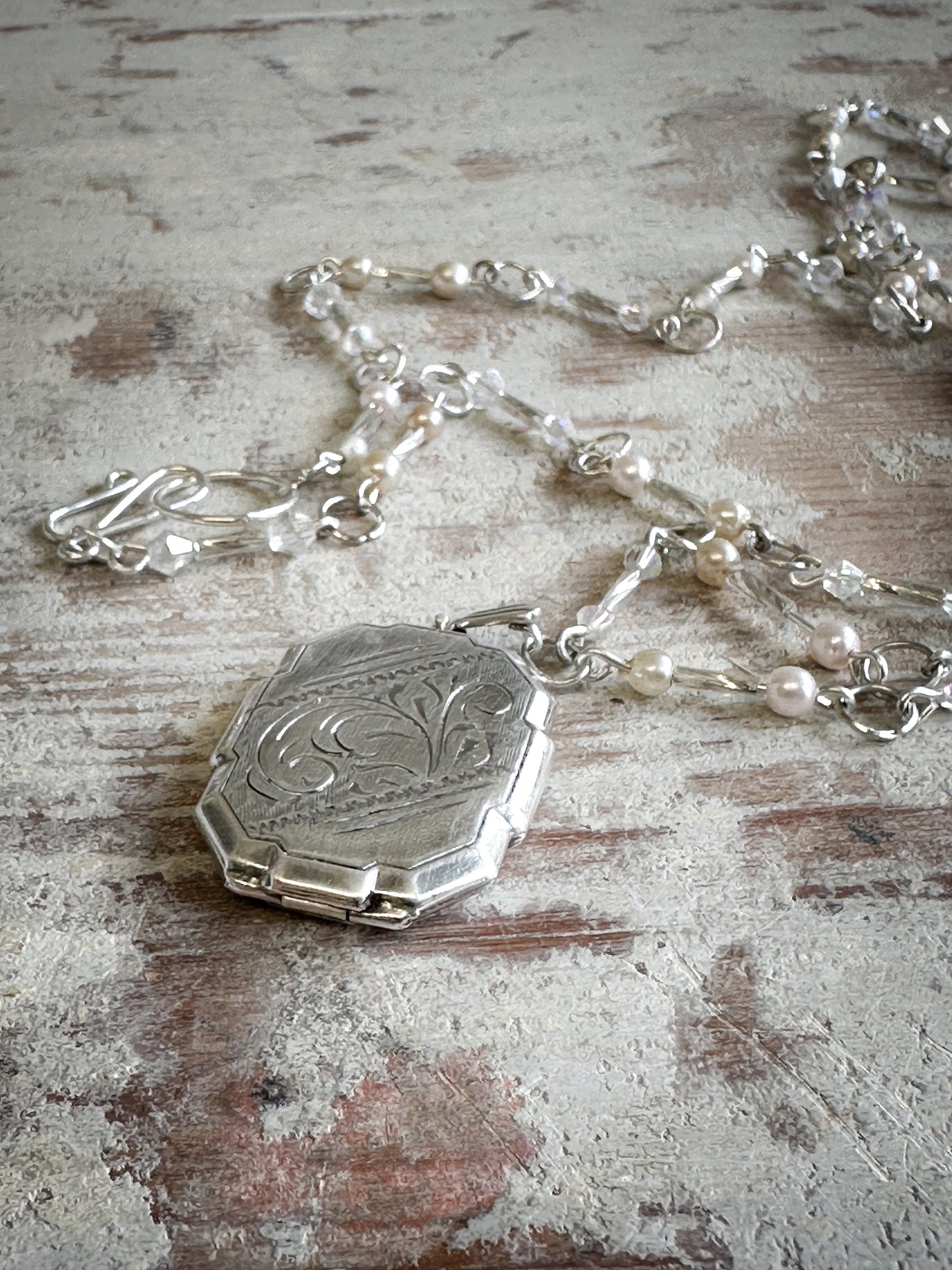 Found Object Aesthetic Movement Silver Locket Necklace by Jealous Moon Jewellery
