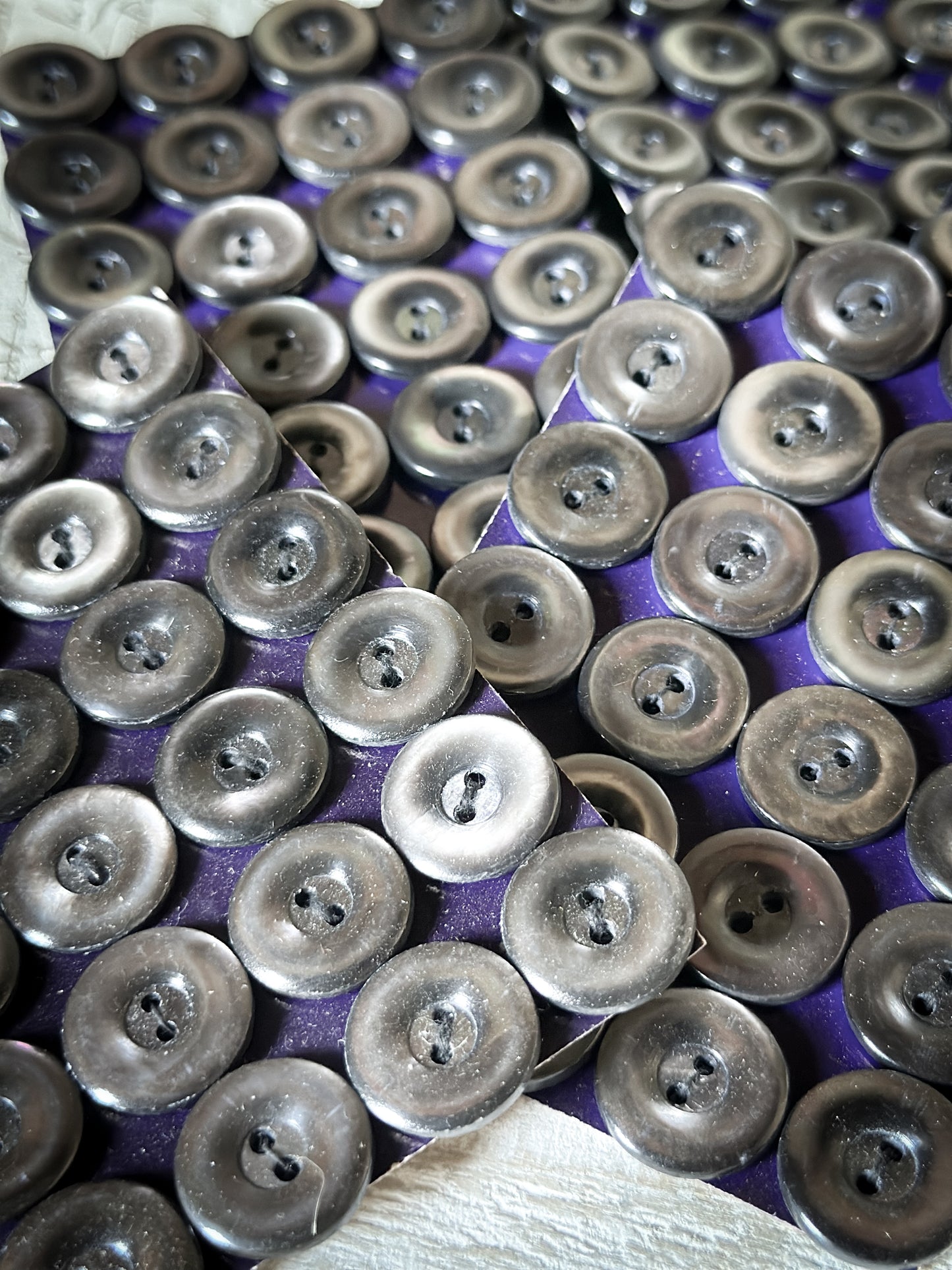 Vintage Grey Mother of Pearl Shell Buttons two dozen