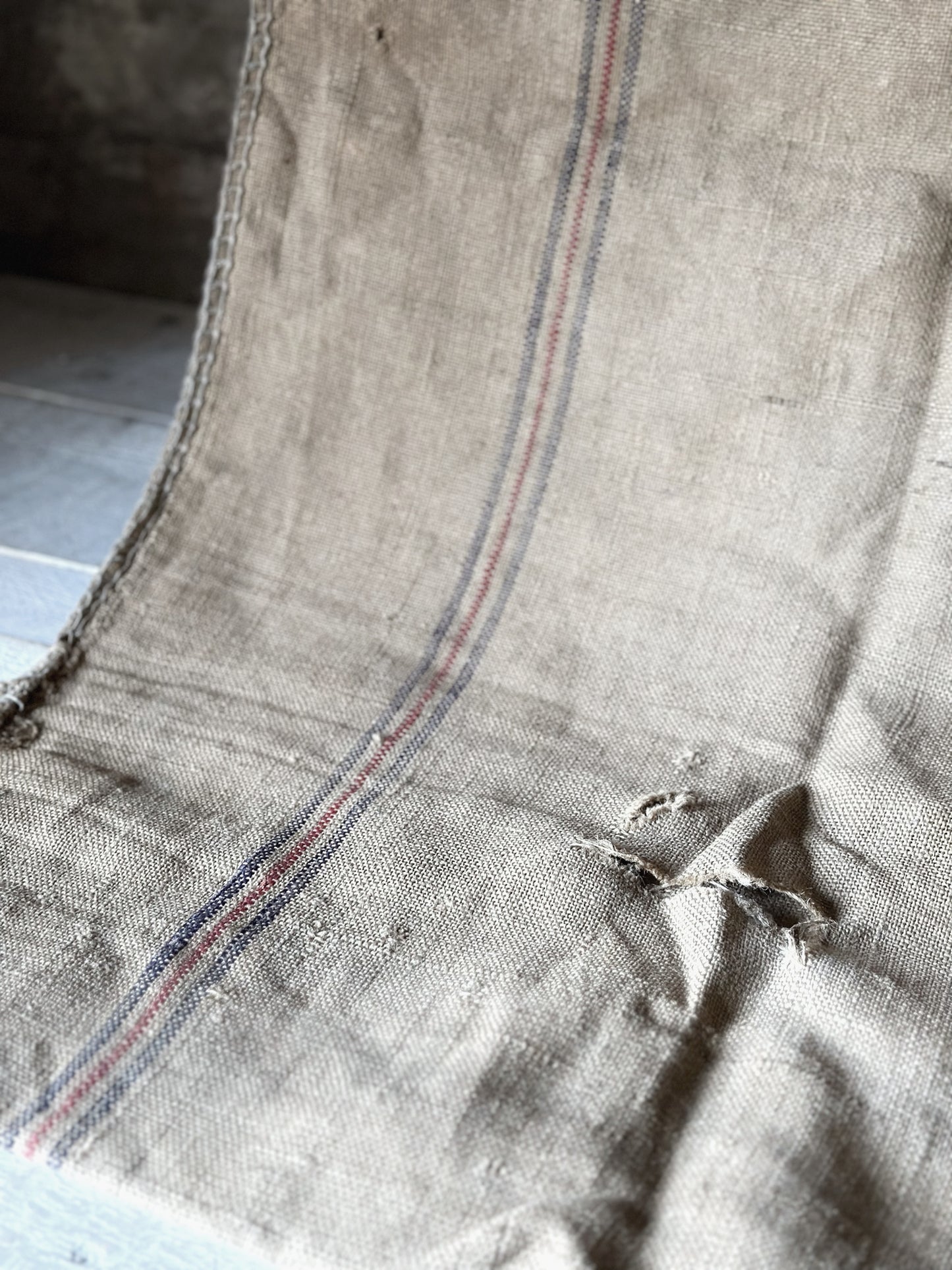 French antique hessian grain sack