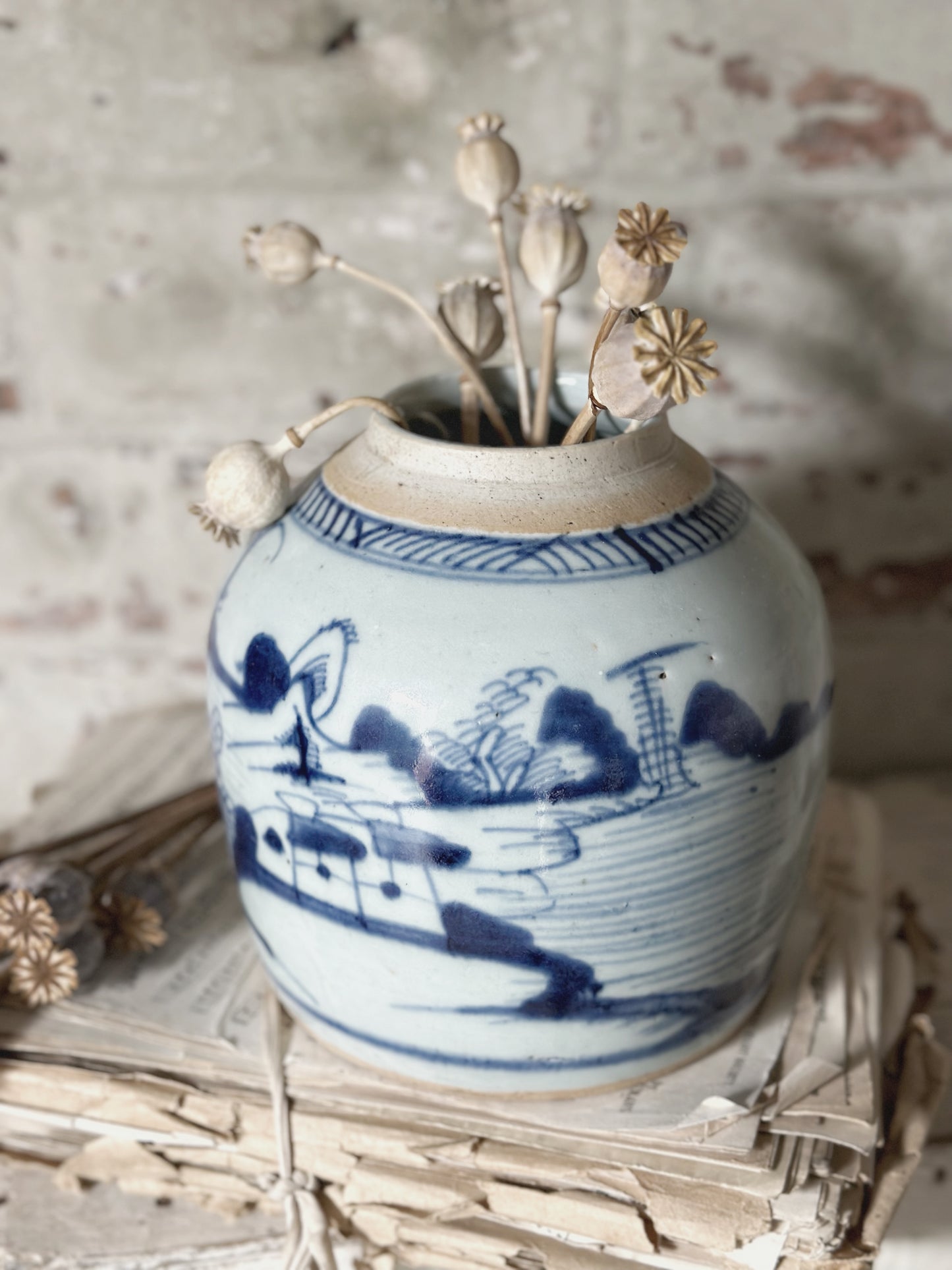 A beautiful jumbo antique ginger jar