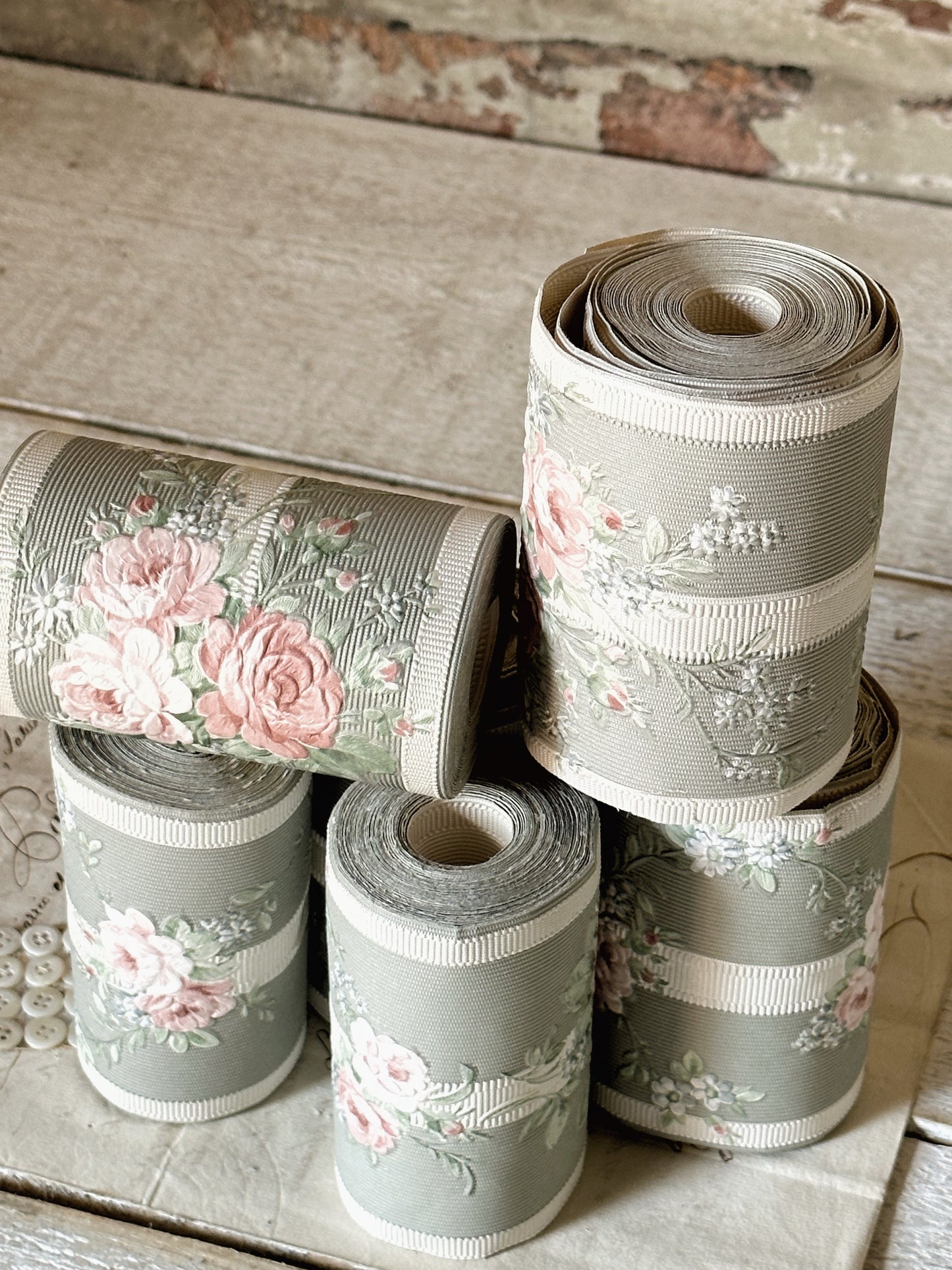 Vintage wallpaper border roll by the metre