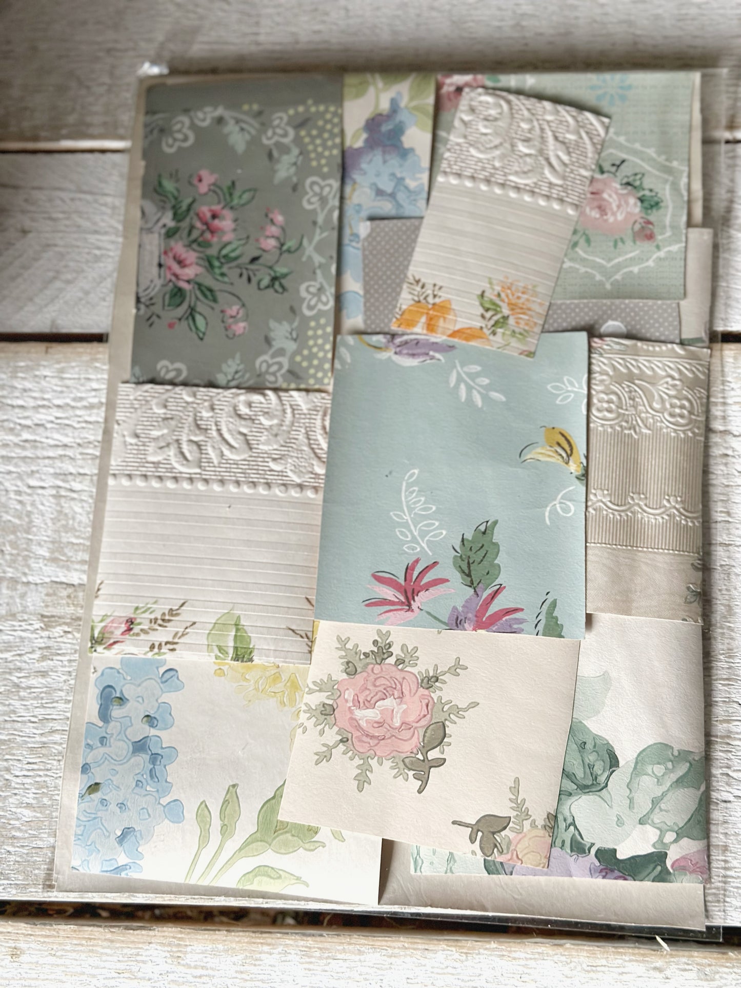 Craft packs of scraps of original antique and vintage wallpapers