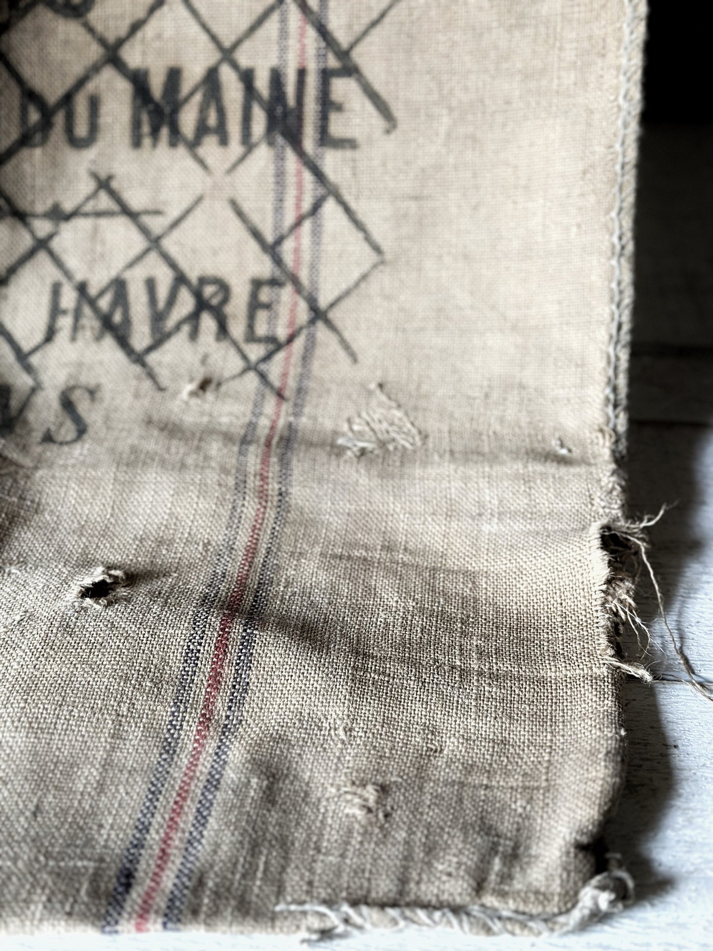 French antique hessian grain sack