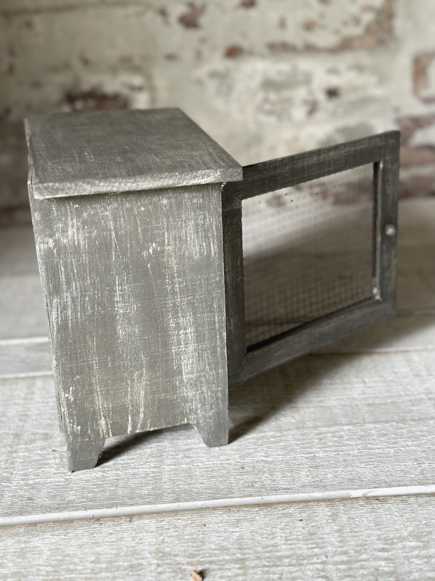A vintage French chicken wire egg safe or egg cupboard egg holder egg rack