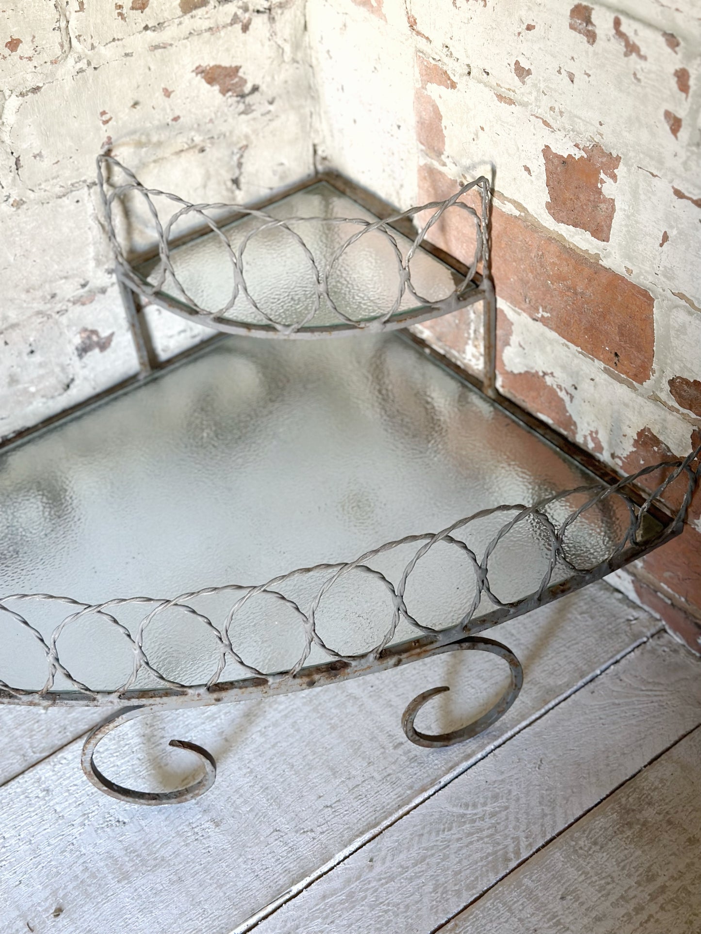 A vintage French florist’s corner shop display stand