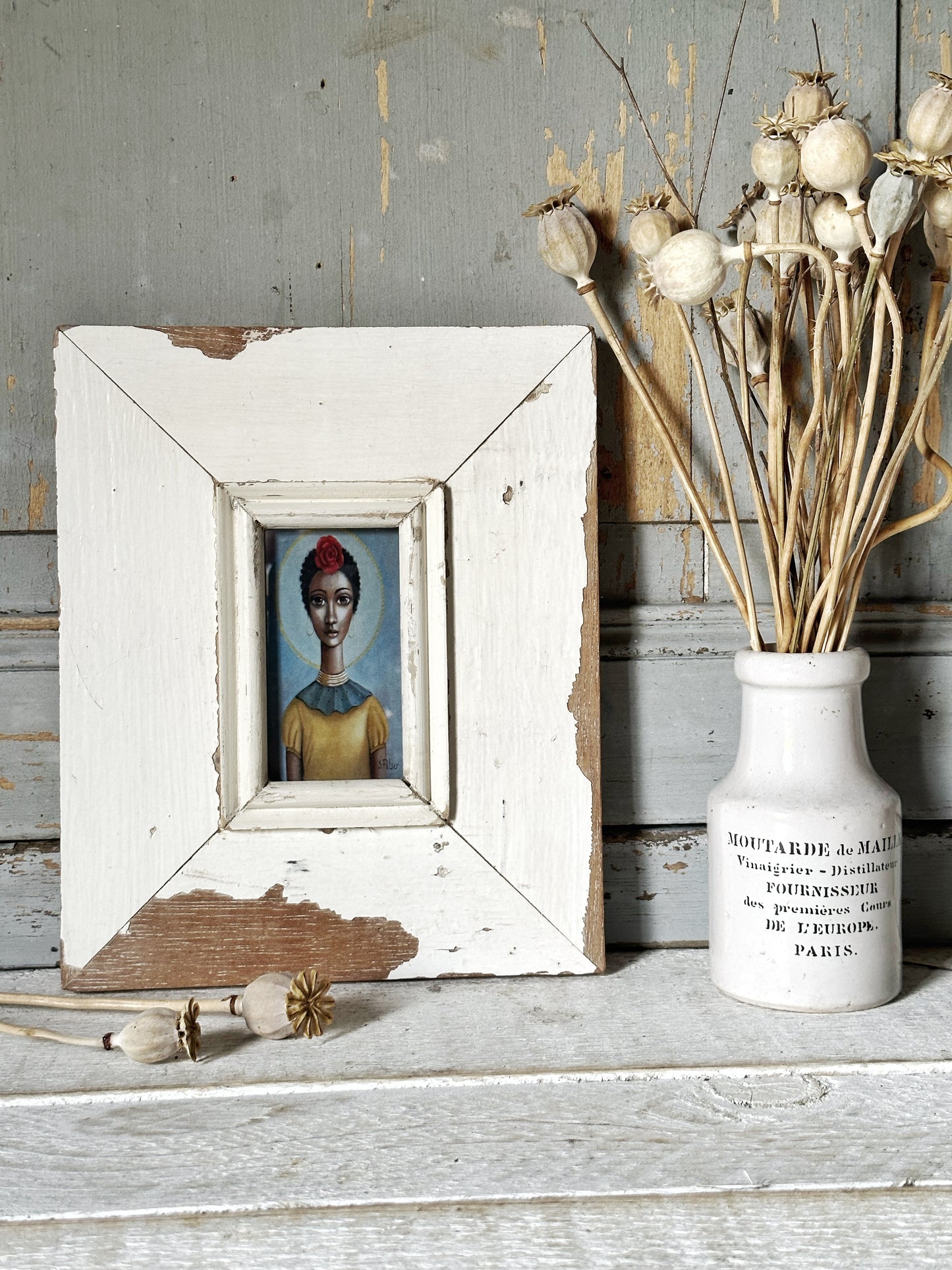 A Beautiful framed portrait of a lady by Sandra Pelser R