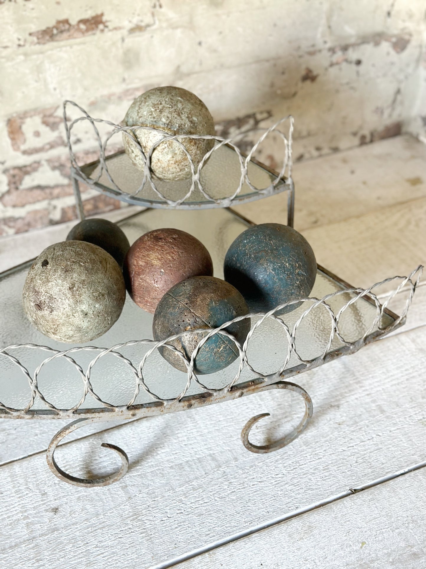 A vintage French florist’s corner shop display stand