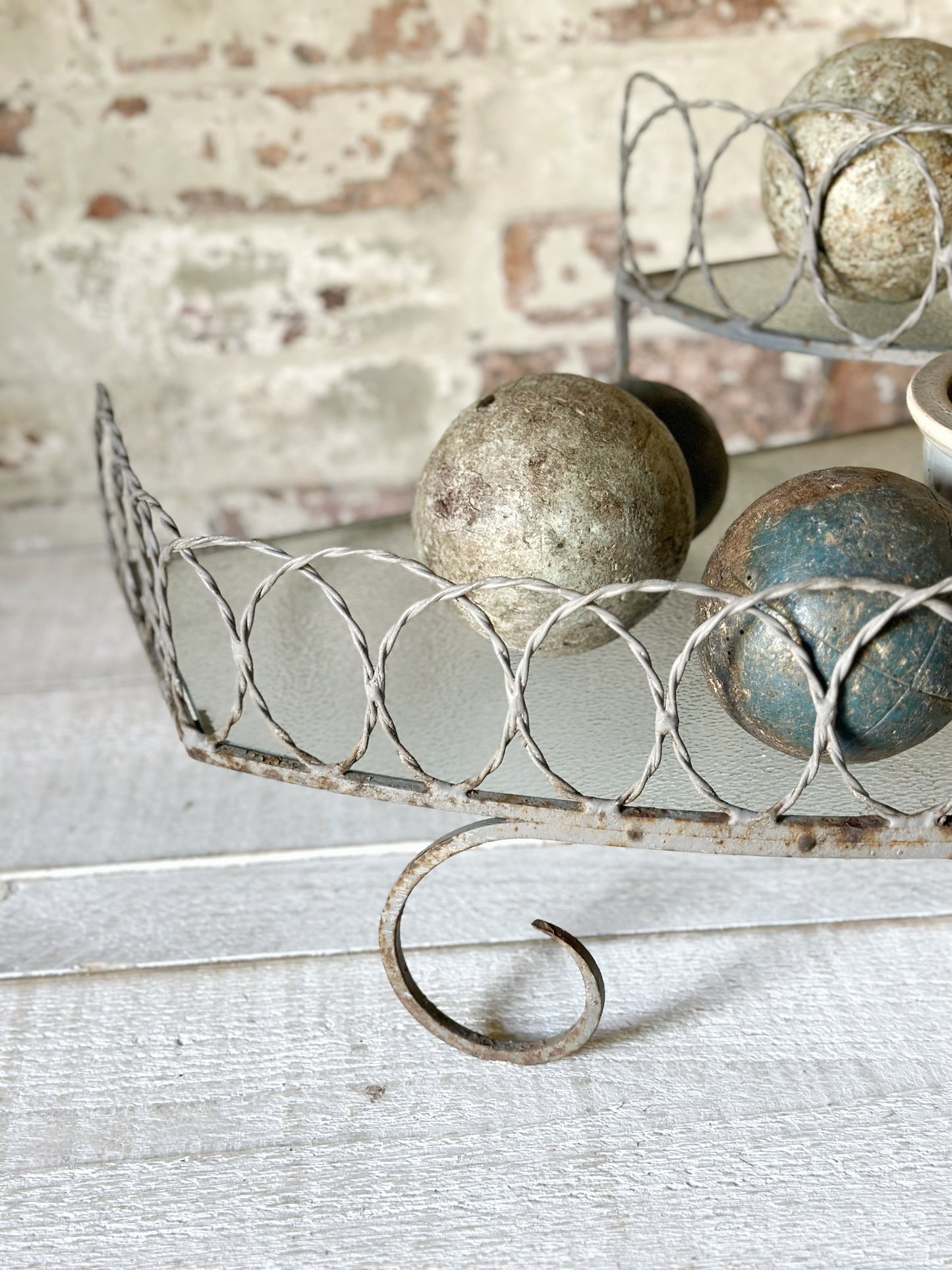 A vintage French florist’s corner shop display stand