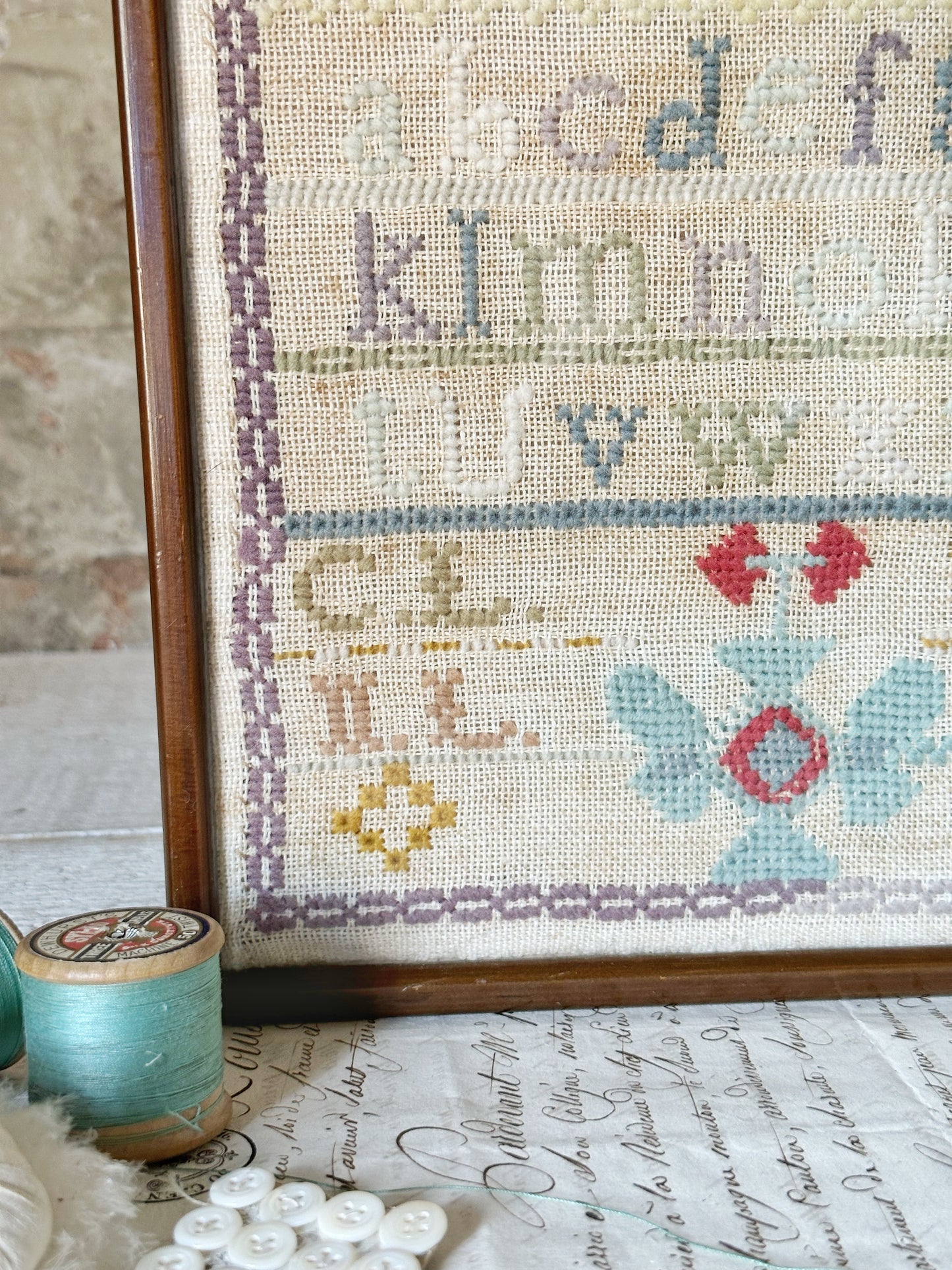A late 1900’s Framed sampler