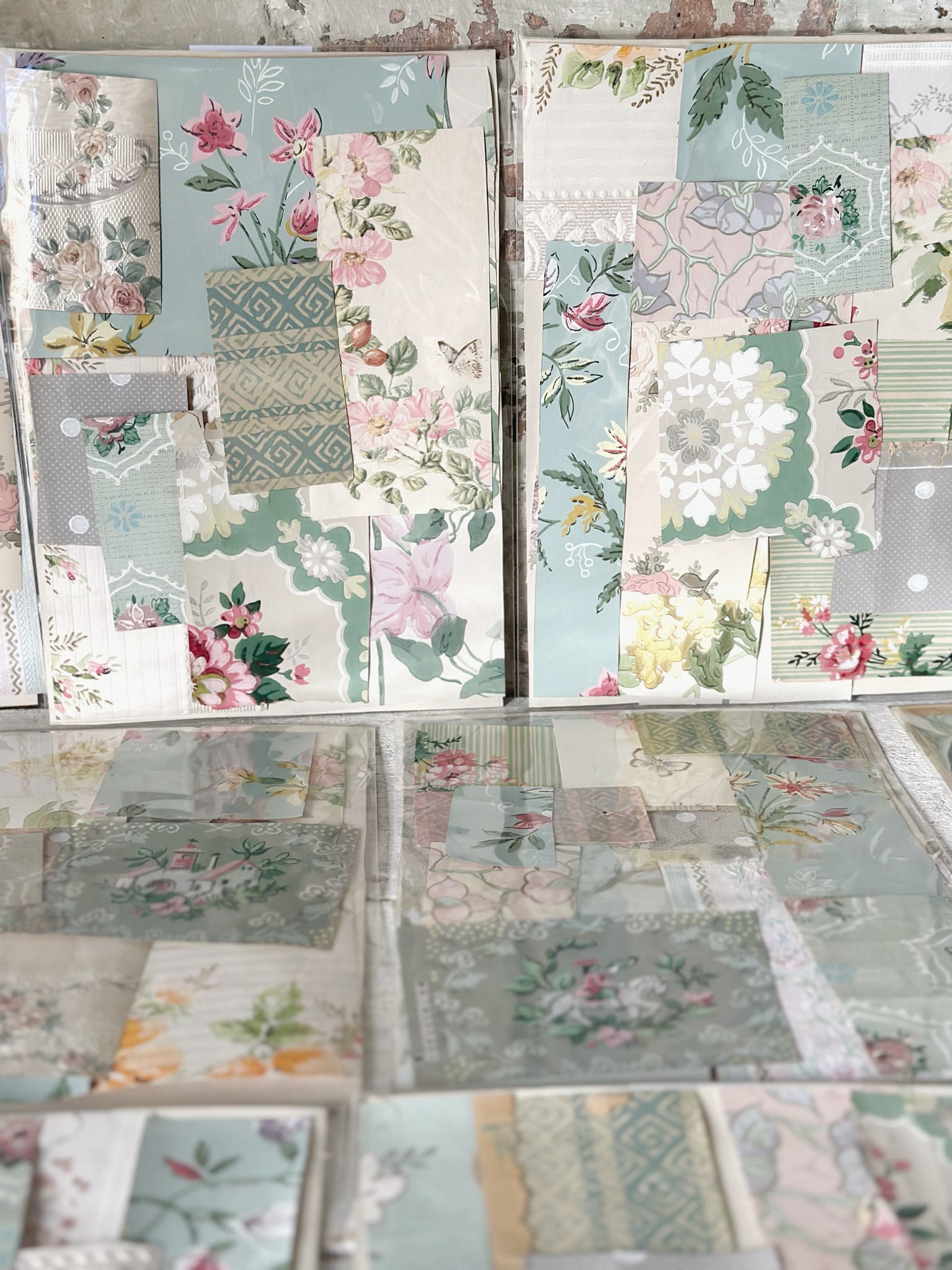 Craft packs of scraps of original antique and vintage wallpapers