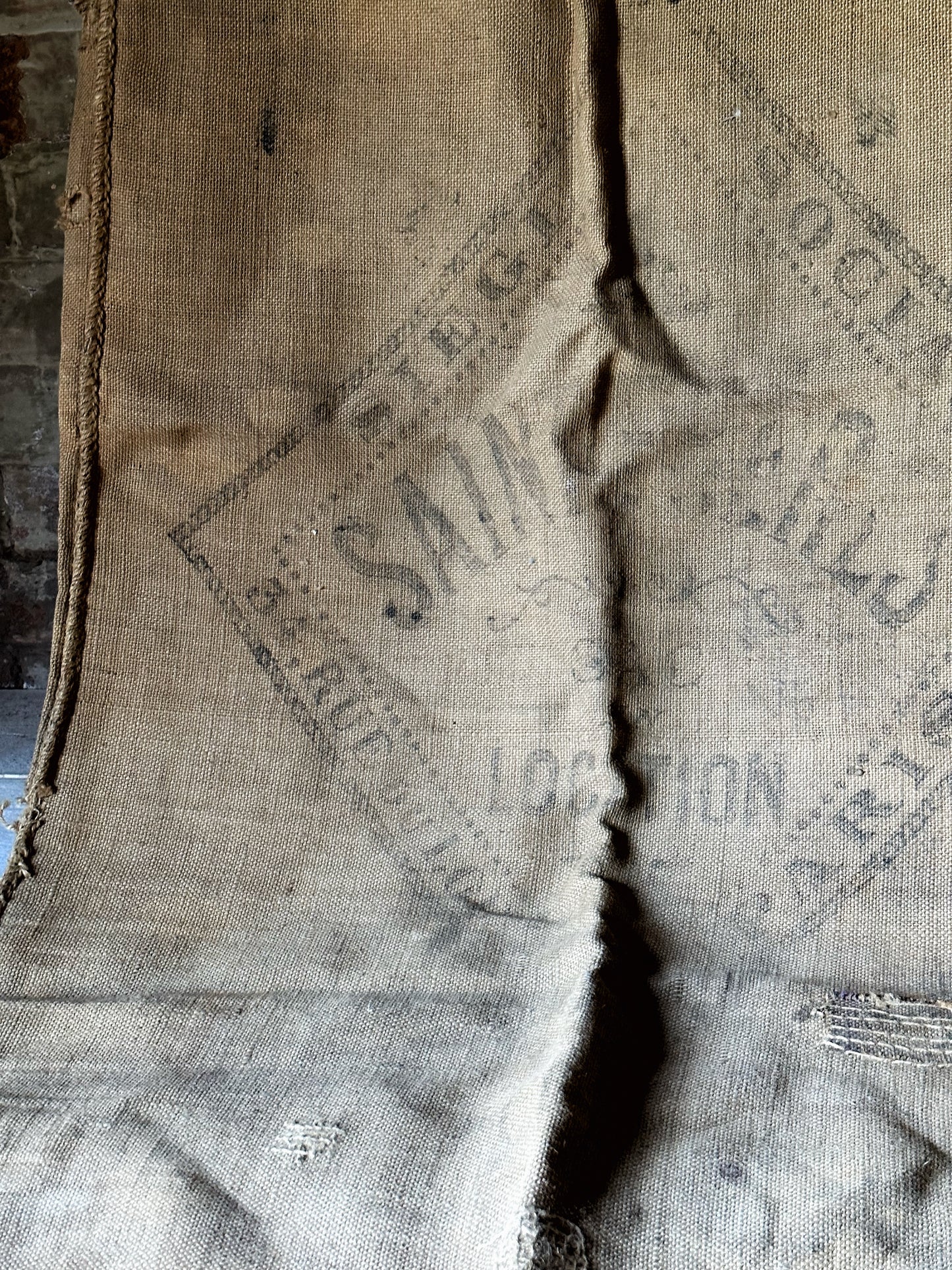 French antique hessian grain sack