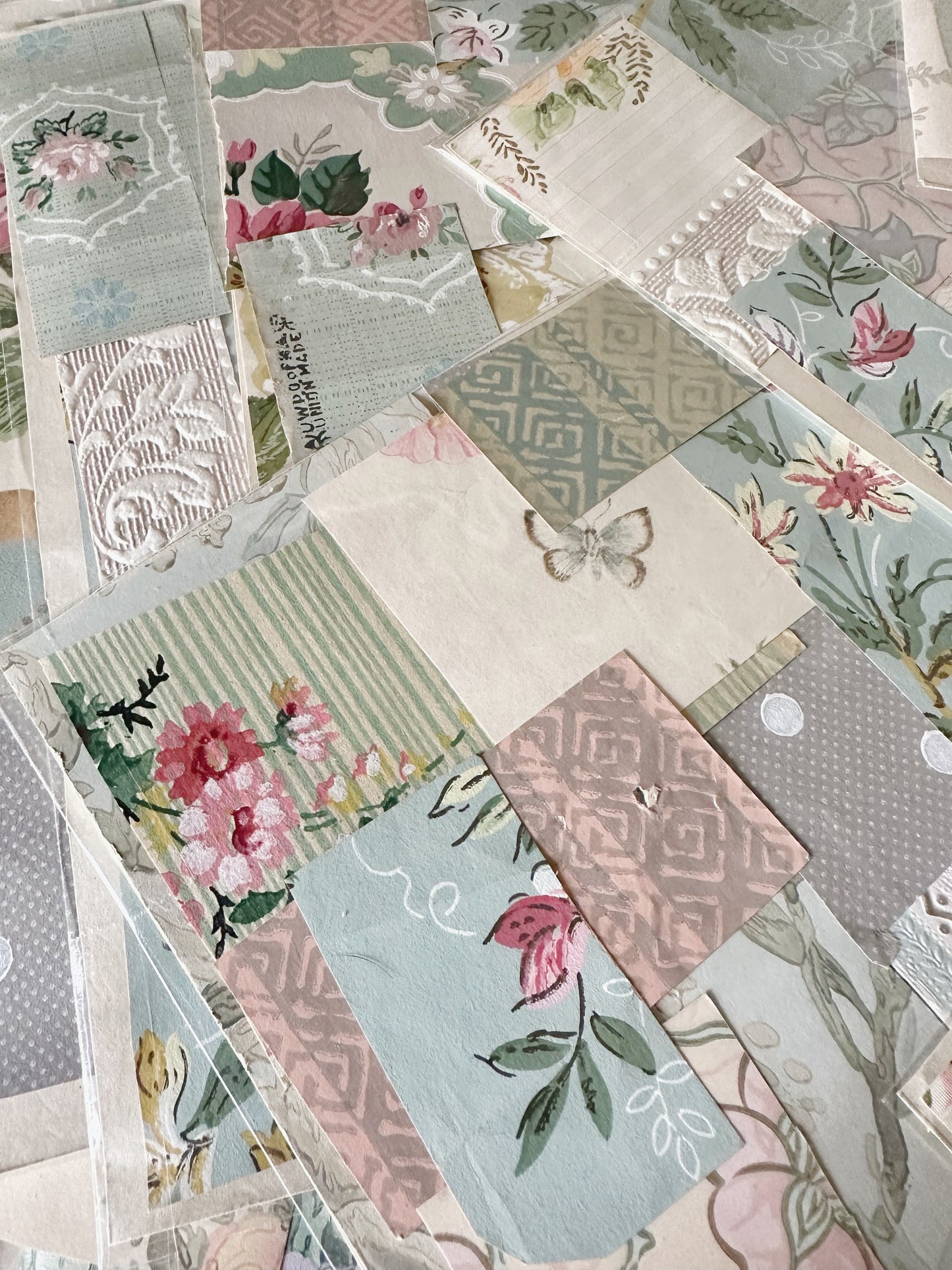 Craft packs of scraps of original antique and vintage wallpapers