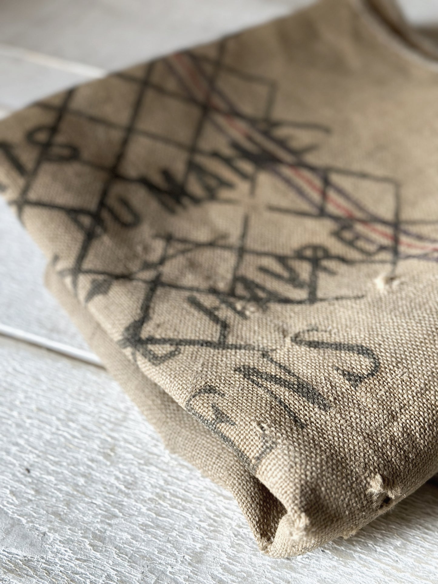 French antique hessian grain sack