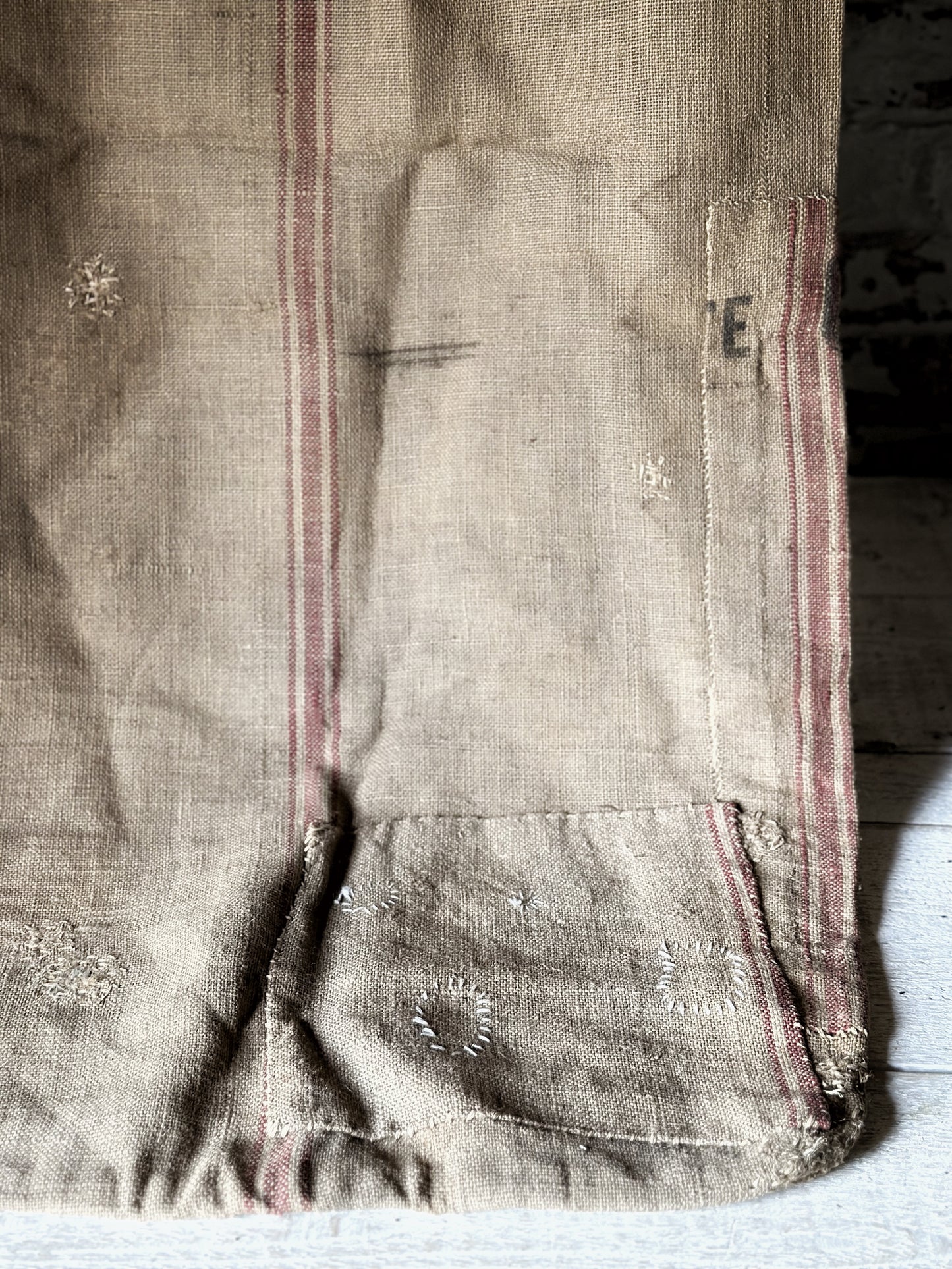 French antique hessian grain sack