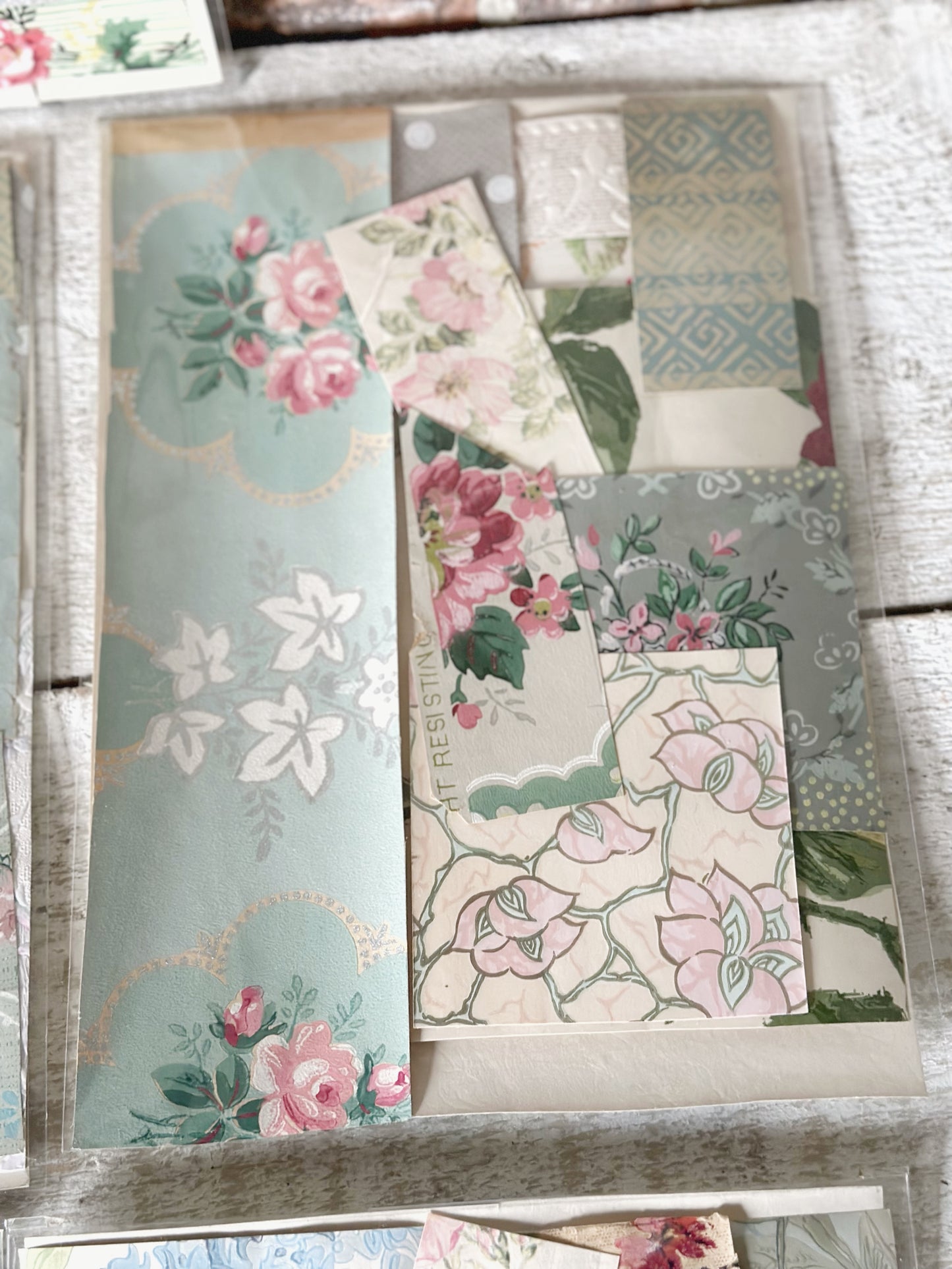 Craft packs of scraps of original antique and vintage wallpapers