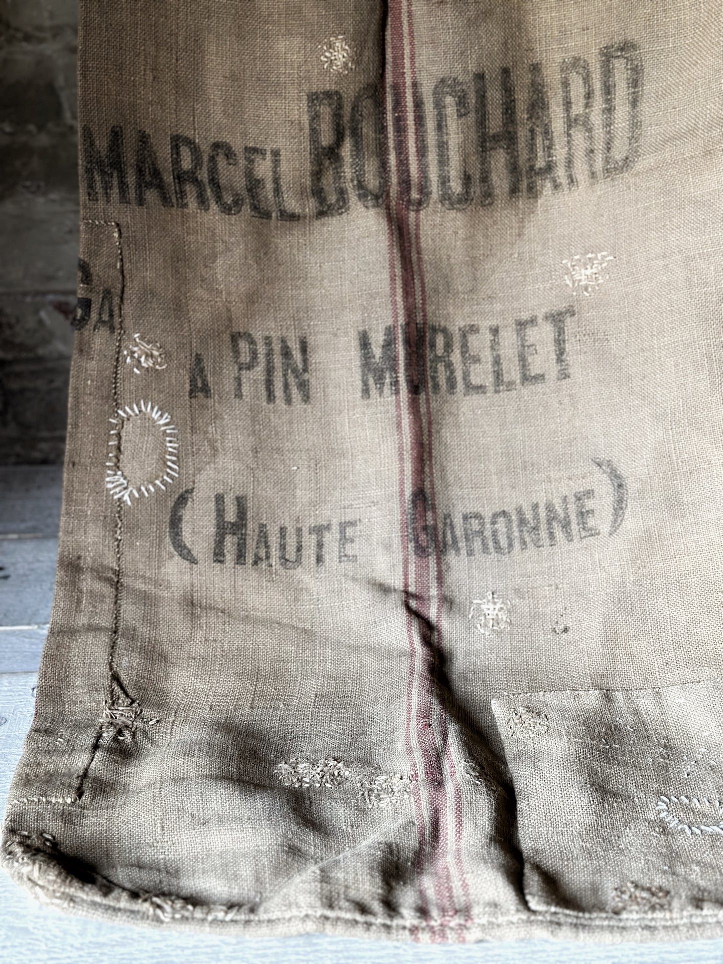 French antique hessian grain sack