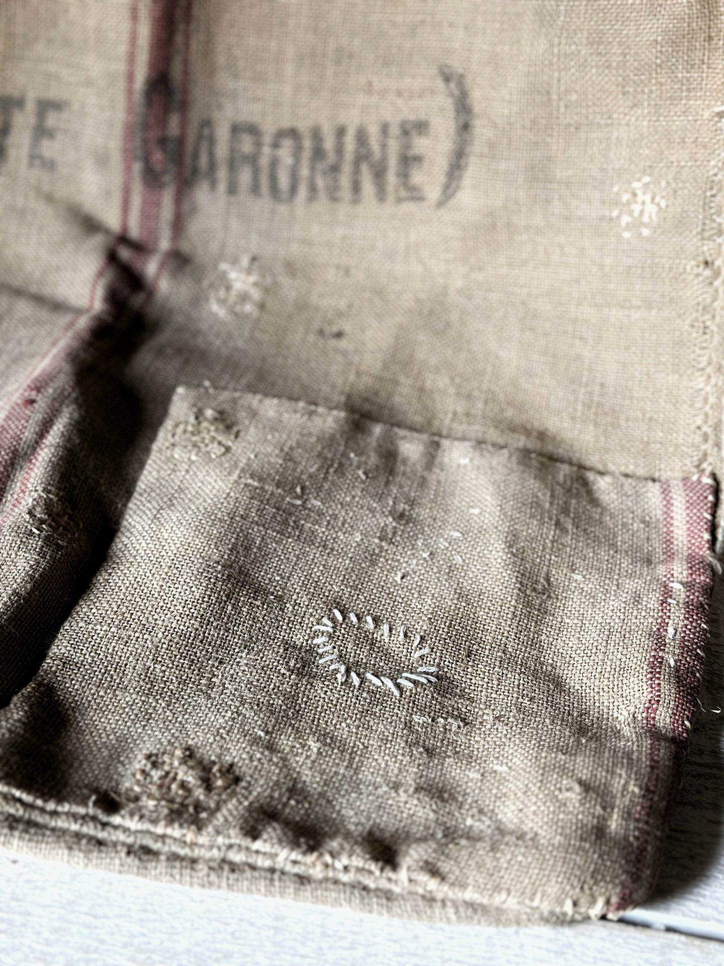 French antique hessian grain sack