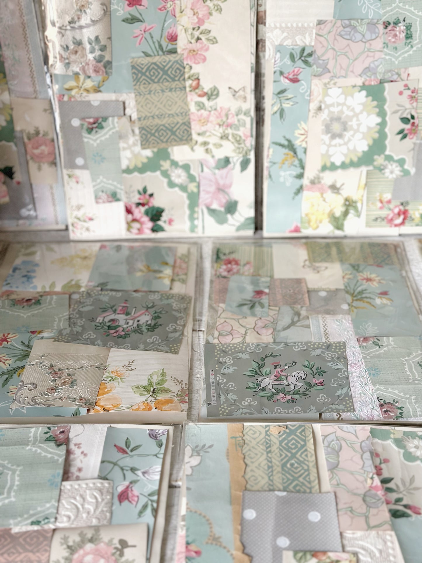Craft packs of scraps of original antique and vintage wallpapers
