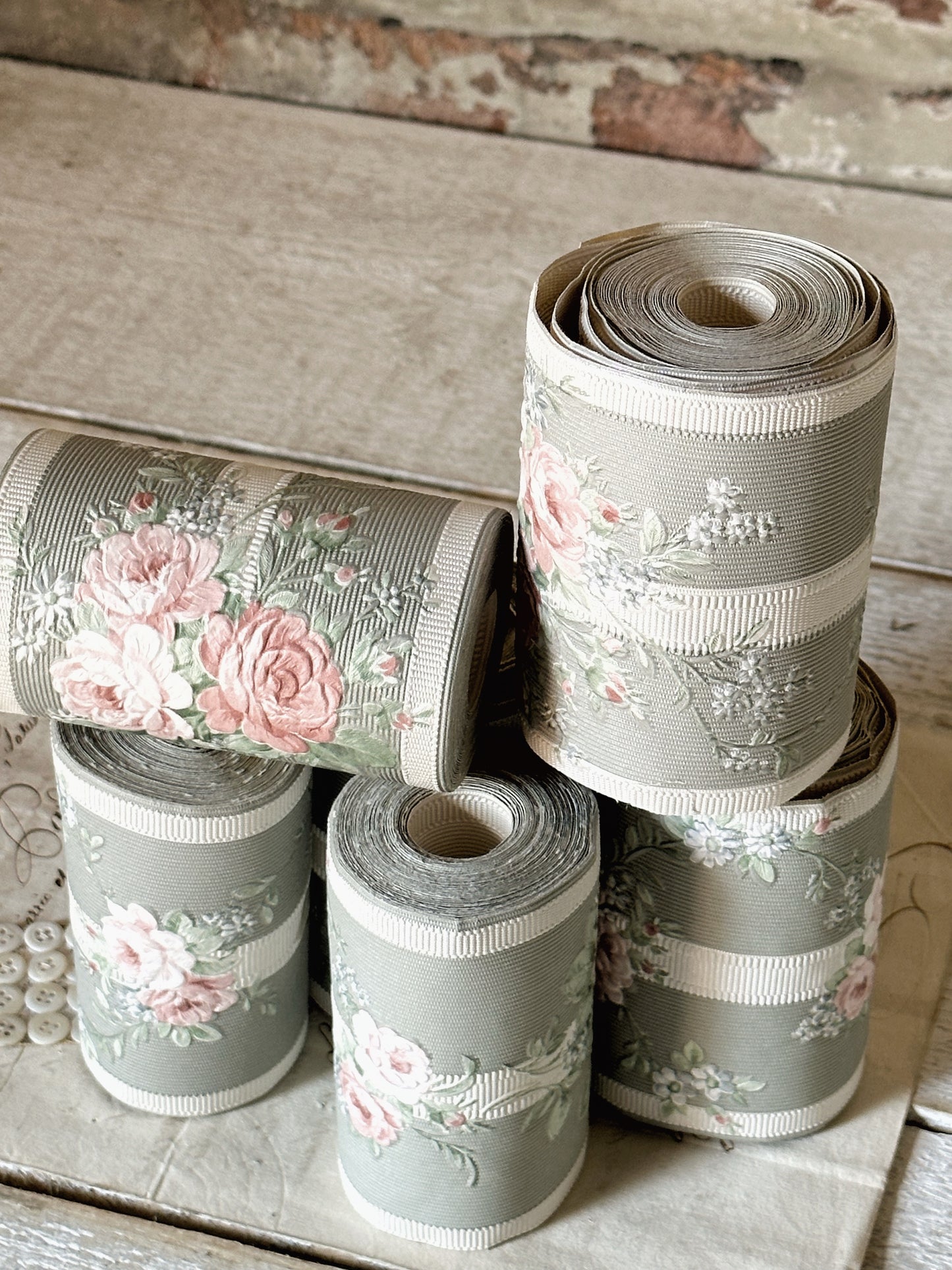 Vintage wallpaper border roll by the metre