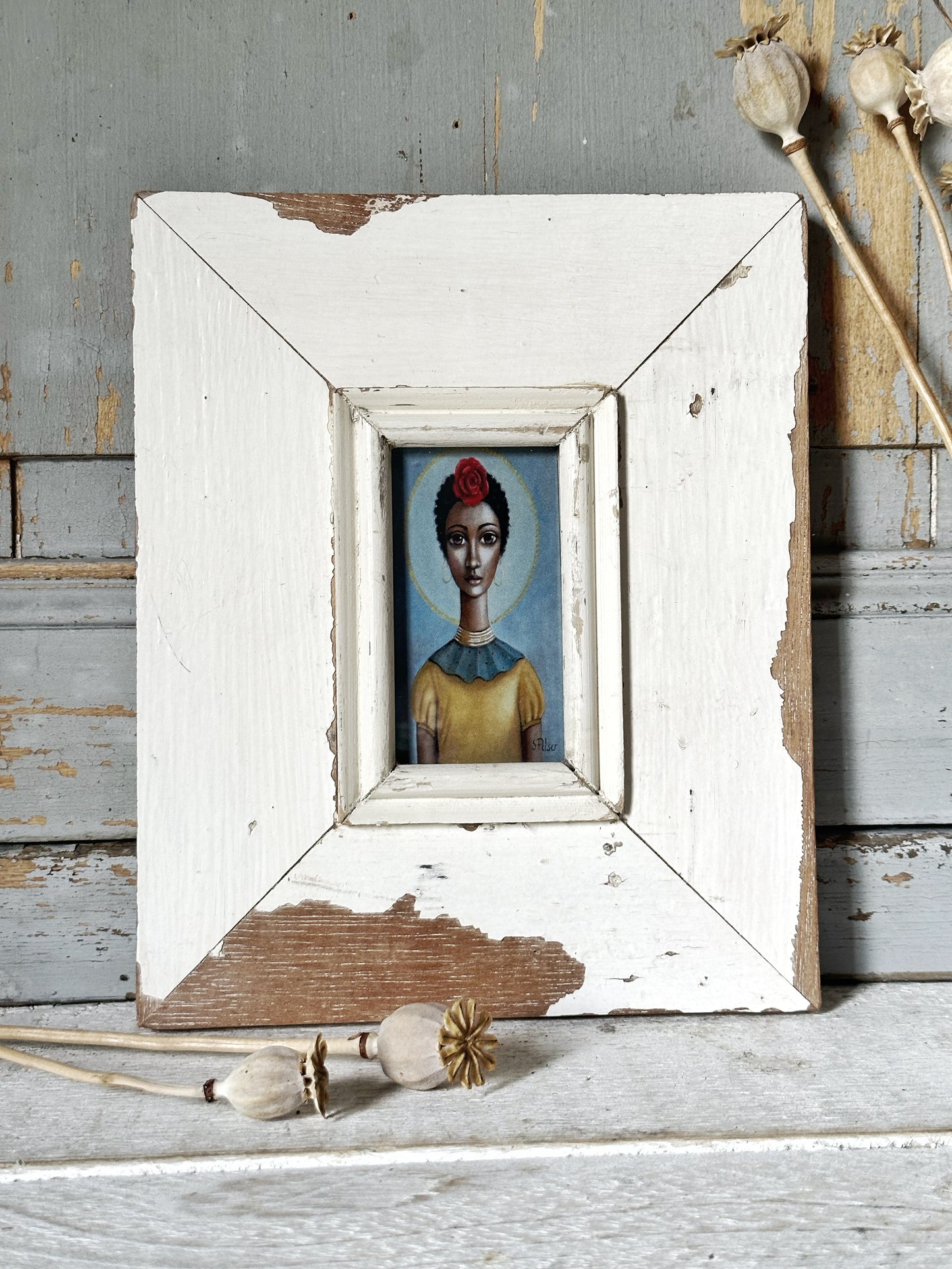 A Beautiful framed portrait of a lady by Sandra Pelser R